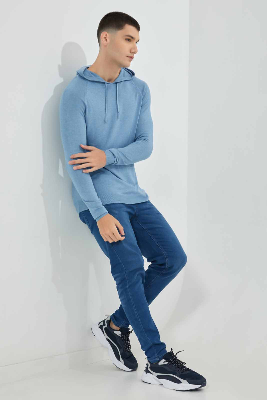 Redtag-Blue-Knitwear-Hoody-Category:Cardigans,-Colour:Blue,-Deals:New-In,-Filter:Men's-Clothing,-Men-Cardigans,-New-In-Men-APL,-Non-Sale,-Section:Men,-TBL,-W22B-Men's-
