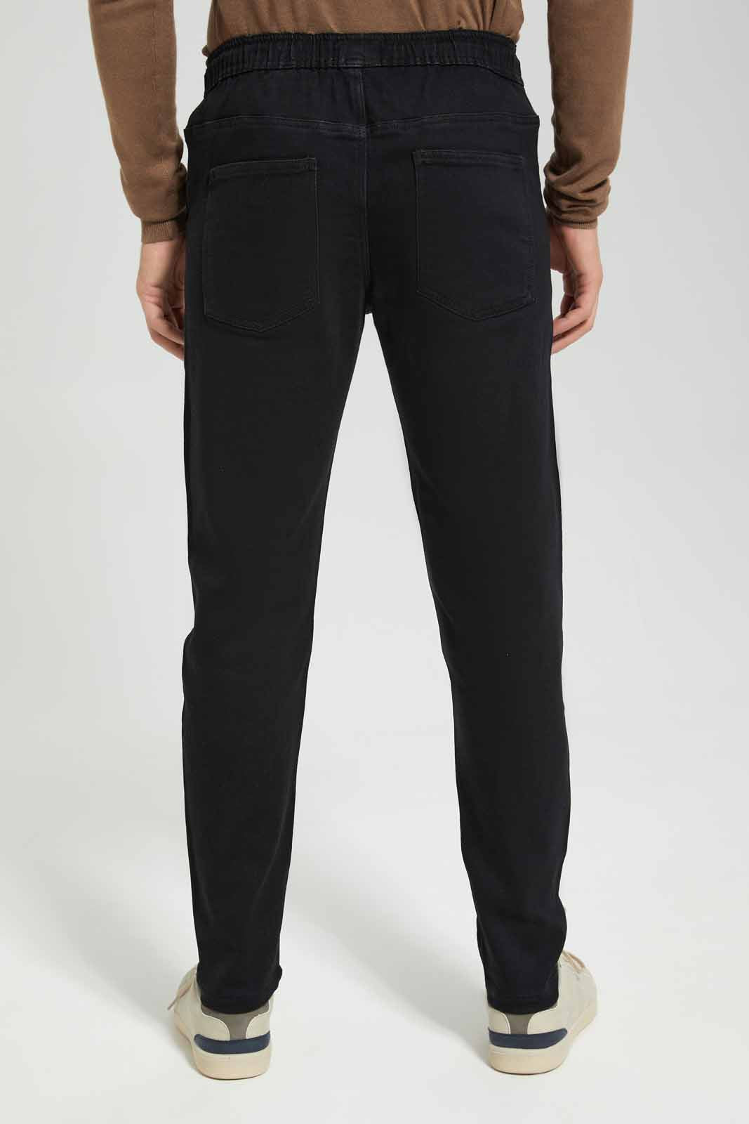Redtag-Black-Knit-Denim-Pull-Ons-Category:Jeans,-Colour:Black,-Deals:New-In,-Filter:Men's-Clothing,-Men-Jeans,-New-In-Men-APL,-Non-Sale,-Section:Men,-TBL,-W22B-Men's-