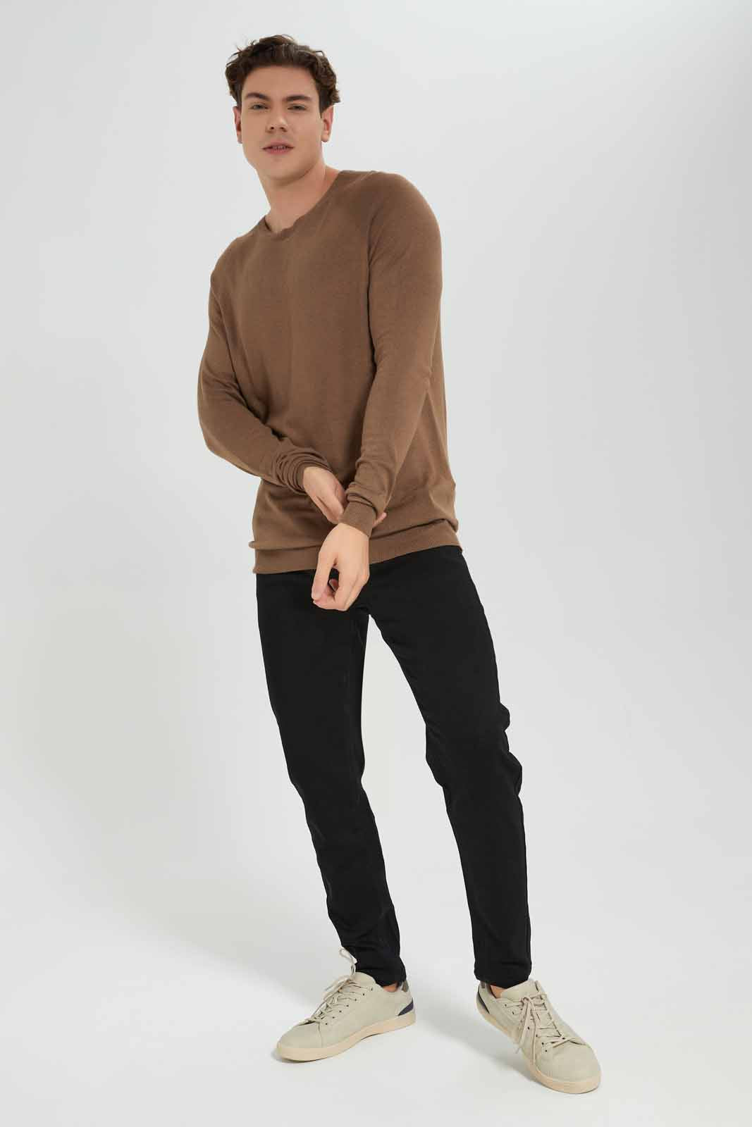 Redtag-Black-Knit-Denim-Pull-Ons-Category:Jeans,-Colour:Black,-Deals:New-In,-Filter:Men's-Clothing,-Men-Jeans,-New-In-Men-APL,-Non-Sale,-Section:Men,-TBL,-W22B-Men's-