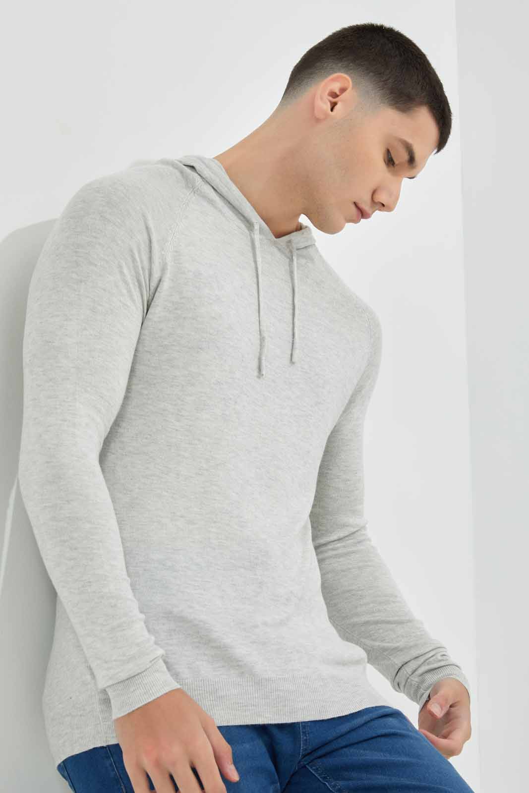 Redtag-Grey-Knitwear-Hoody-Category:Cardigans,-Colour:Grey,-Deals:New-In,-Filter:Men's-Clothing,-Men-Cardigans,-New-In-Men-APL,-Non-Sale,-Section:Men,-TBL,-W22B-Men's-