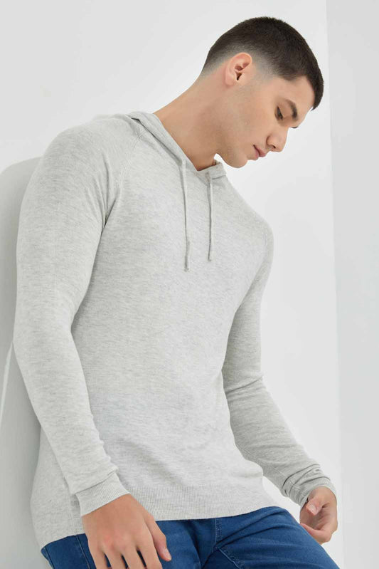 Redtag-Grey-Knitwear-Hoody-Category:Cardigans,-Colour:Grey,-Deals:New-In,-Filter:Men's-Clothing,-Men-Cardigans,-New-In-Men-APL,-Non-Sale,-Section:Men,-TBL,-W22B-Men's-