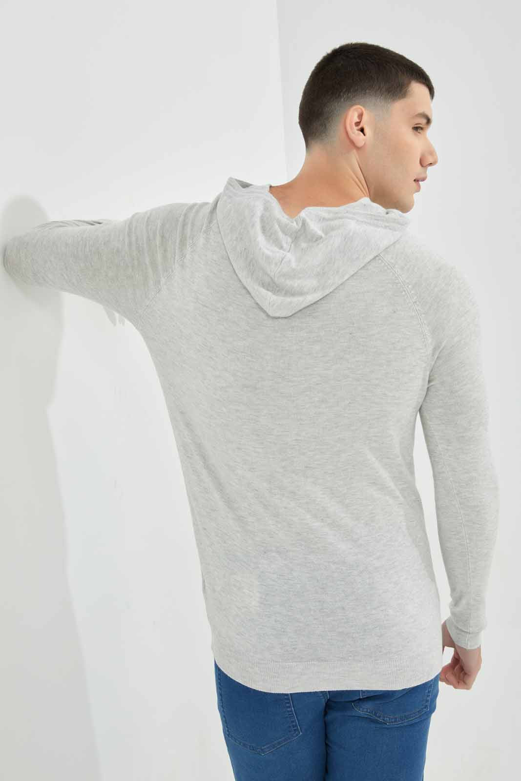 Redtag-Grey-Knitwear-Hoody-Category:Cardigans,-Colour:Grey,-Deals:New-In,-Filter:Men's-Clothing,-Men-Cardigans,-New-In-Men-APL,-Non-Sale,-Section:Men,-TBL,-W22B-Men's-