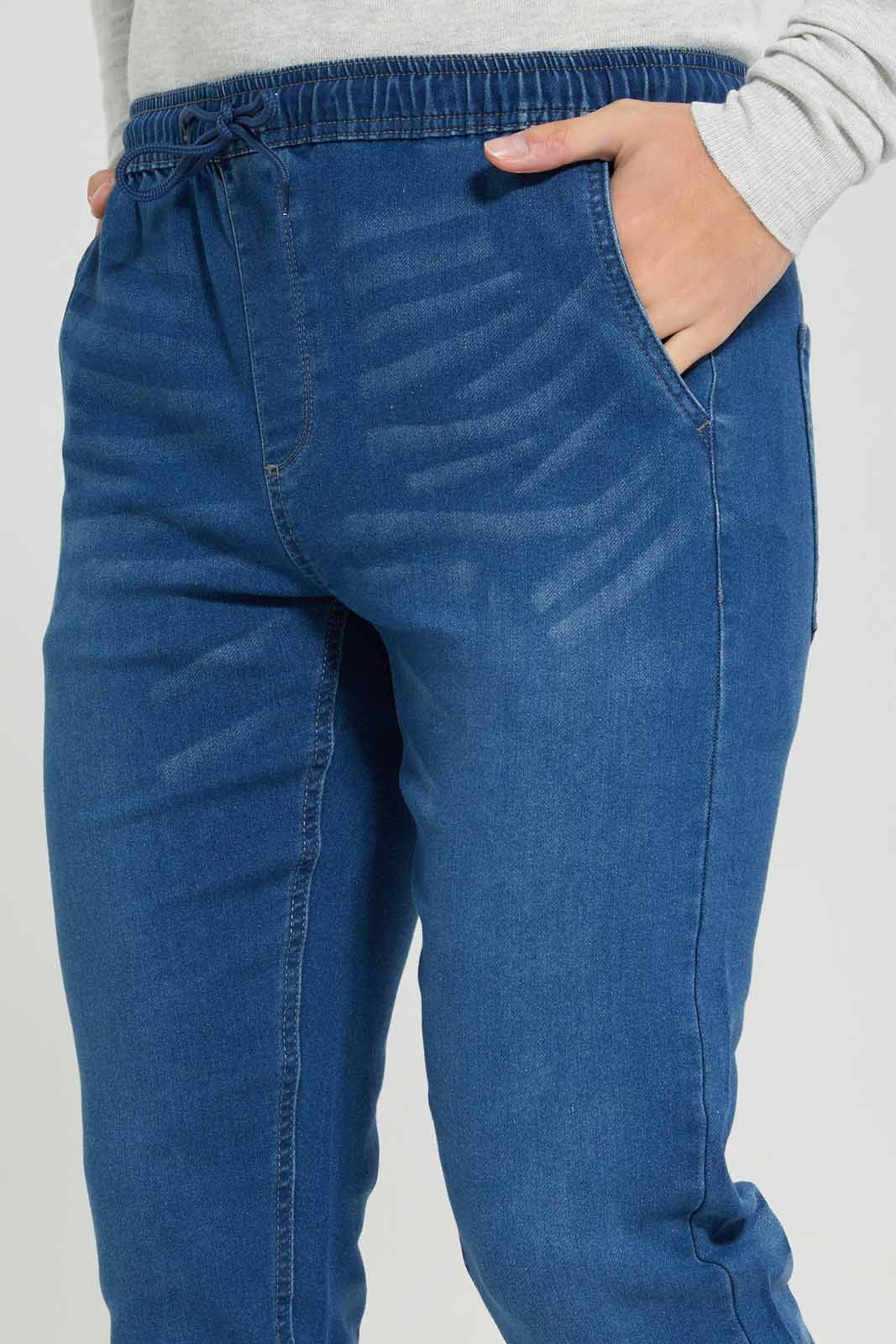 Redtag-Mid-Wash-Knit-Denim-Pull-Ons-Category:Jeans,-Colour:Indigo,-Deals:New-In,-Filter:Men's-Clothing,-Men-Jeans,-New-In-Men-APL,-Non-Sale,-Section:Men,-TBL,-W22B-Men's-