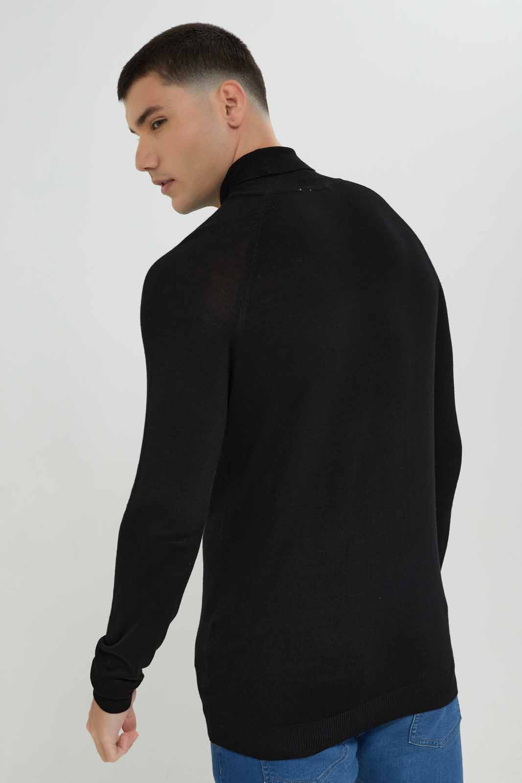 Redtag-Black-Knitwear-Highneck-Category:Cardigans,-Colour:Black,-Deals:New-In,-Filter:Men's-Clothing,-Men-Cardigans,-New-In-Men-APL,-Non-Sale,-Section:Men,-TBL,-W22B-Men's-