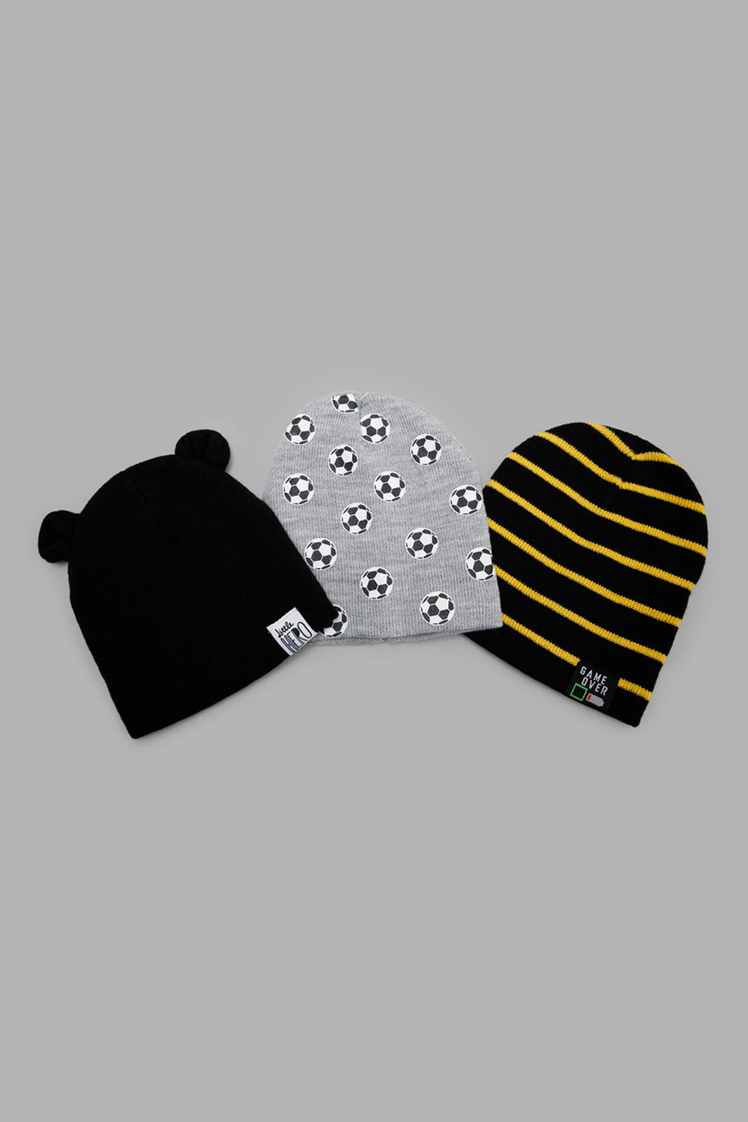 Redtag-Assorted-Multi-Knitted-Cap-Set-Of-3-BOY-Knitted-Accessories,-Category:Knitted-Accessories,-Colour:Assorted,-Filter:Boys-Accessories,-New-In,-New-In-BOY-ACC,-Non-Sale,-Section:Boys-(0-to-14Yrs),-W22B-Boys-