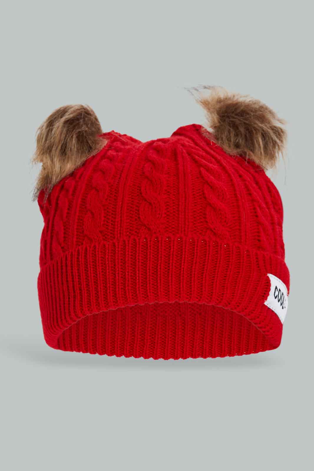 Redtag-Assorted-Red-And-Biege-Knitted-Cap-Set-Of-2-BOY-Knitted-Accessories,-Category:Knitted-Accessories,-Colour:Assorted,-Dept:Boys,-Filter:Boys-Accessories,-New-In,-New-In-BOY-ACC,-Non-Sale,-Section:Boys-(0-to-14Yrs),-W22B-Boys-
