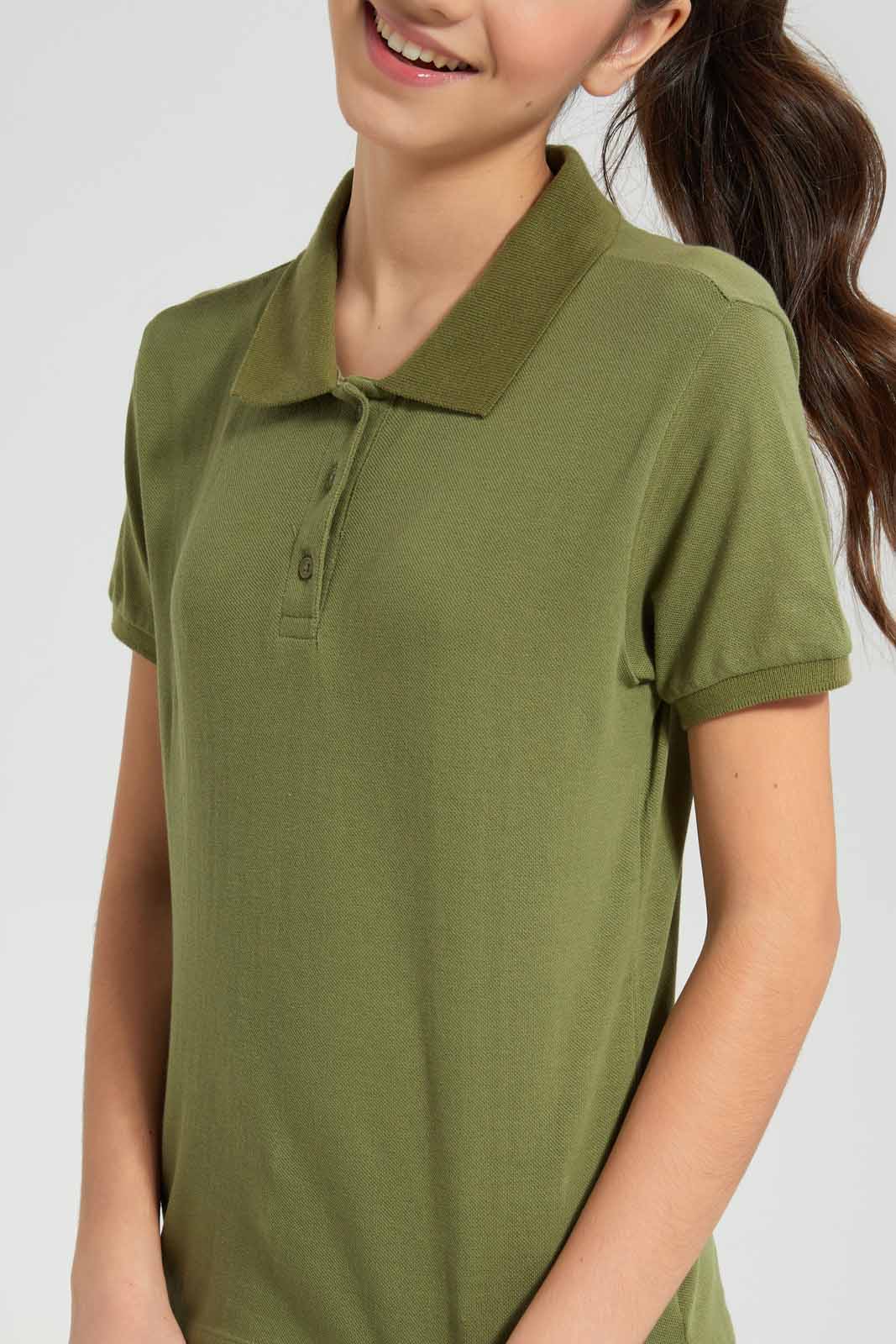 Redtag-Mint-Pique-Polo-Category:T-Shirts,-Colour:Green,-Deals:New-In,-Filter:Senior-Girls-(9-to-14-Yrs),-GSR-T-Shirts,-New-In-GSR-APL,-Non-Sale,-Section:Girls-(0-to-14Yrs),-TBL,-W22O-Senior-Girls-9 to 14 Years