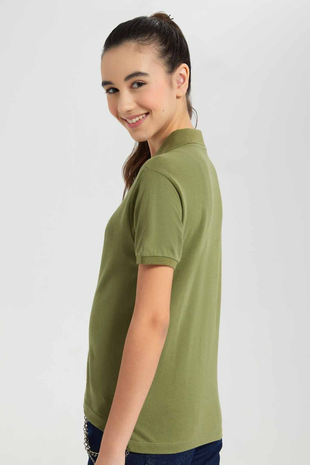 Redtag-Mint-Pique-Polo-Category:T-Shirts,-Colour:Green,-Deals:New-In,-Filter:Senior-Girls-(9-to-14-Yrs),-GSR-T-Shirts,-New-In-GSR-APL,-Non-Sale,-Section:Girls-(0-to-14Yrs),-TBL,-W22O-Senior-Girls-9 to 14 Years