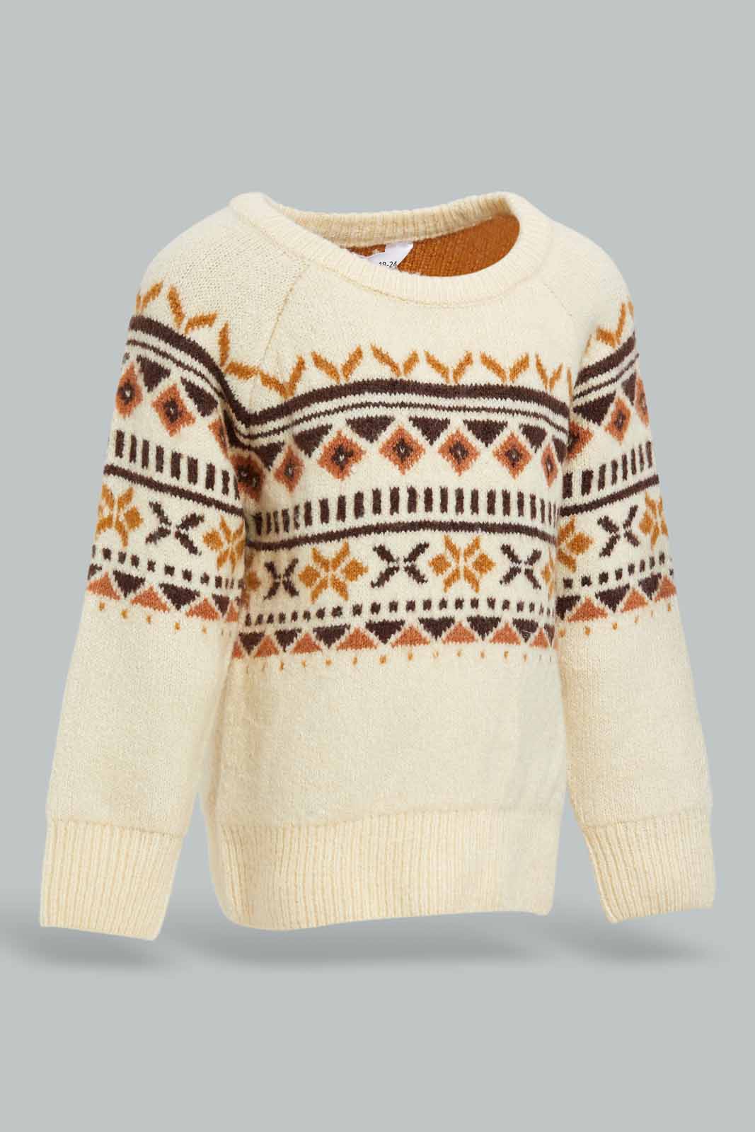 Redtag-Brown-Fairisle-Pullover-Category:Pullovers,-Colour:Brown,-Deals:New-In,-EHW,-Filter:Infant-Boys-(3-to-24-Mths),-INB-Pullovers,-New-In-INB-APL,-Non-Sale,-Section:Boys-(0-to-14Yrs),-W22B-Infant-Boys-3 to 24 Months