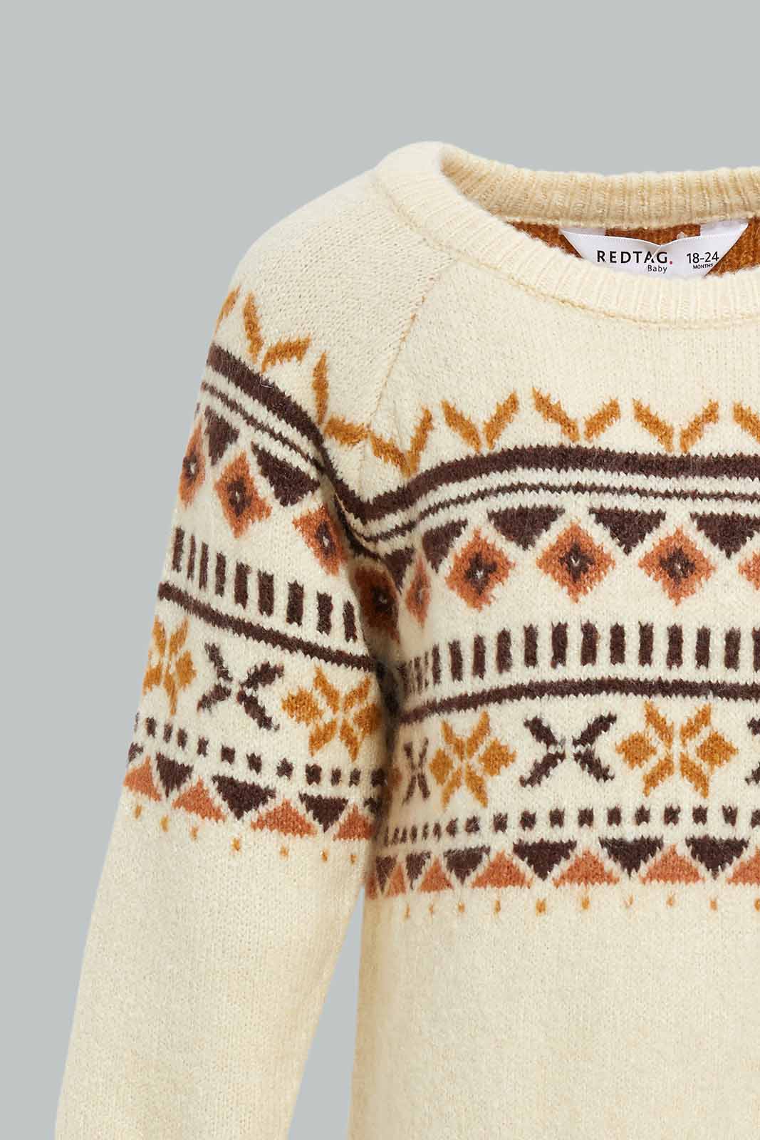 Redtag-Brown-Fairisle-Pullover-Category:Pullovers,-Colour:Brown,-Deals:New-In,-EHW,-Filter:Infant-Boys-(3-to-24-Mths),-INB-Pullovers,-New-In-INB-APL,-Non-Sale,-Section:Boys-(0-to-14Yrs),-W22B-Infant-Boys-3 to 24 Months