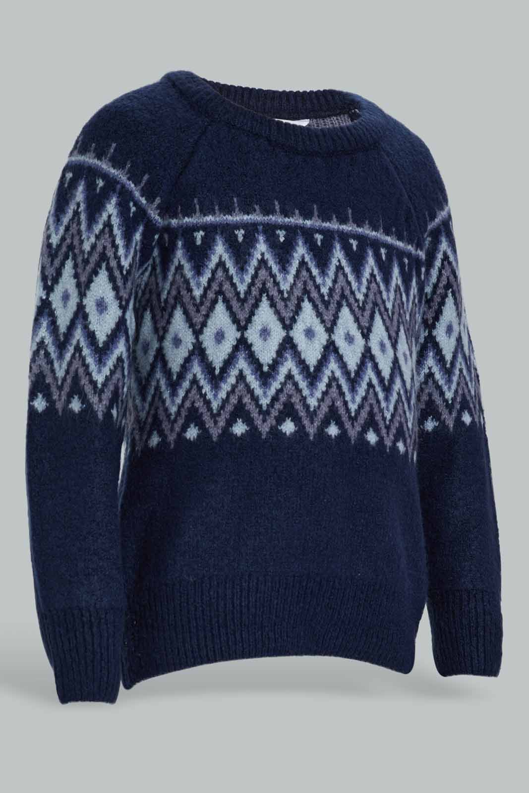Redtag-Navy-Fairisle-Pullover-Category:Pullovers,-Colour:Navy,-Deals:New-In,-EHW,-Filter:Infant-Boys-(3-to-24-Mths),-INB-Pullovers,-New-In-INB-APL,-Non-Sale,-Section:Boys-(0-to-14Yrs),-W22B-Infant-Boys-3 to 24 Months
