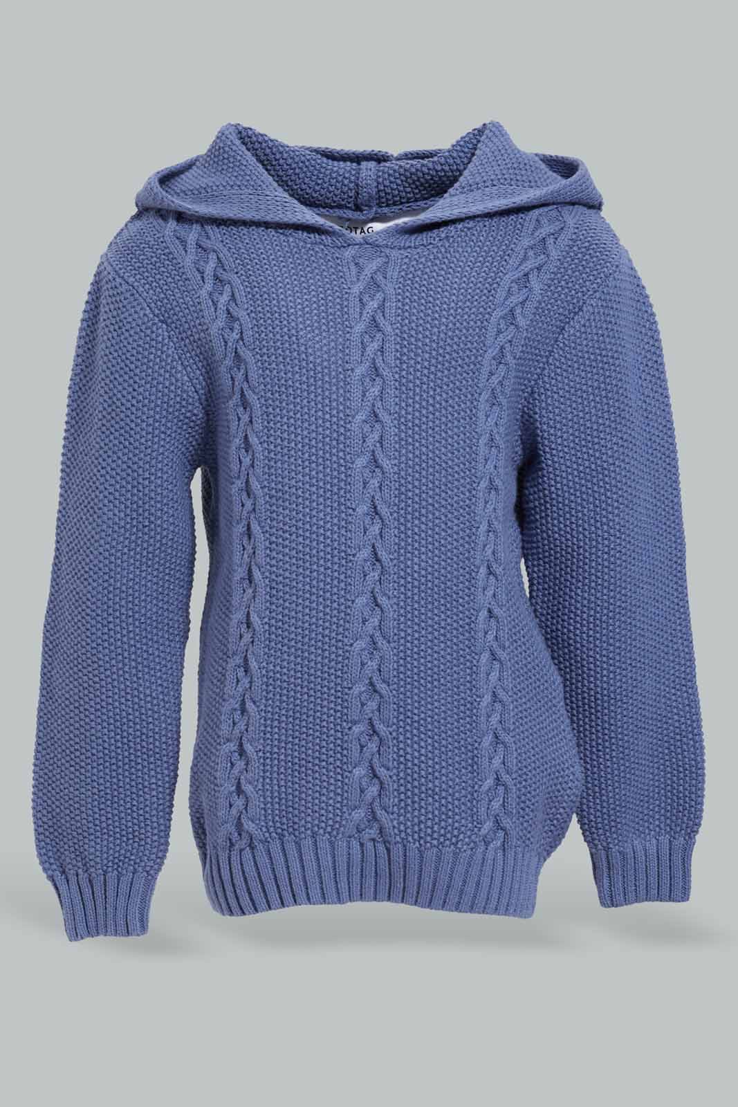 Redtag-Navy-Hooded-Palin-Cable-Pullover-Category:Pullovers,-Colour:Navy,-Deals:New-In,-EHW,-Filter:Infant-Boys-(3-to-24-Mths),-INB-Pullovers,-New-In-INB-APL,-Non-Sale,-Section:Boys-(0-to-14Yrs),-W22B-Infant-Boys-3 to 24 Months
