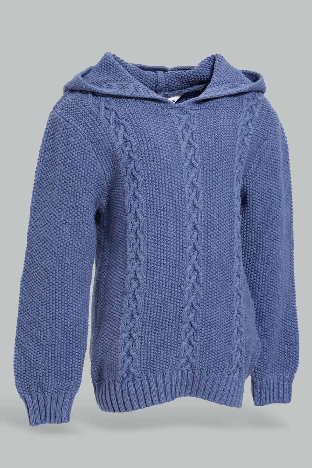 Redtag-Navy-Hooded-Palin-Cable-Pullover-Category:Pullovers,-Colour:Navy,-Deals:New-In,-EHW,-Filter:Infant-Boys-(3-to-24-Mths),-INB-Pullovers,-New-In-INB-APL,-Non-Sale,-Section:Boys-(0-to-14Yrs),-W22B-Infant-Boys-3 to 24 Months