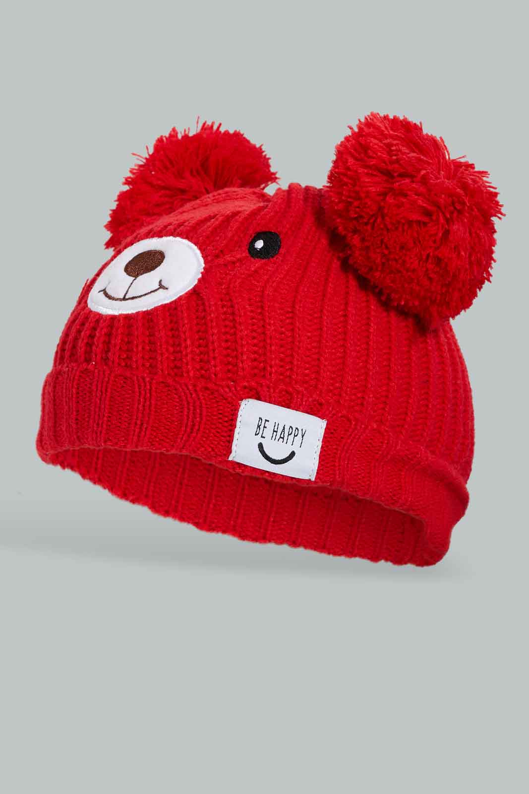 Redtag-Assorted-Red-And-White-Set-Of-2-Knitted-Cap-BOY-Knitted-Accessories,-Category:Knitted-Accessories,-Colour:Assorted,-Dept:Boys,-Filter:Boys-Accessories,-New-In,-New-In-BOY-ACC,-Non-Sale,-Section:Boys-(0-to-14Yrs),-W22B-Boys-