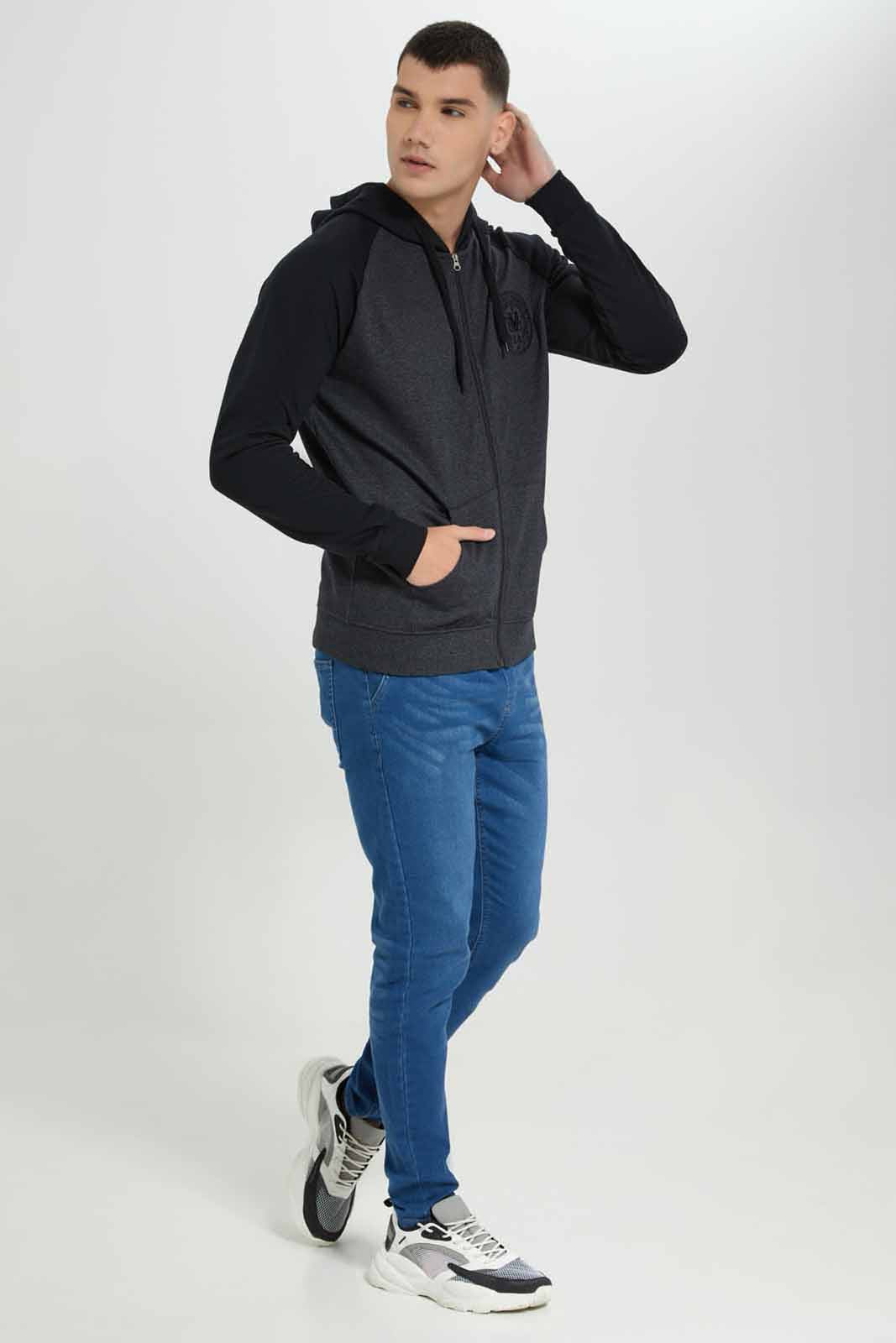 Redtag-Charcoal-/-Black-Reglan-Sleeve-Zip-Thru-Hoddy-Category:Sweatshirts,-Colour:Charcoal,-Deals:New-In,-Filter:Men's-Clothing,-Men-Sweatshirts,-New-In-Men-APL,-Non-Sale,-Section:Men,-TBL,-W22B-Men's-