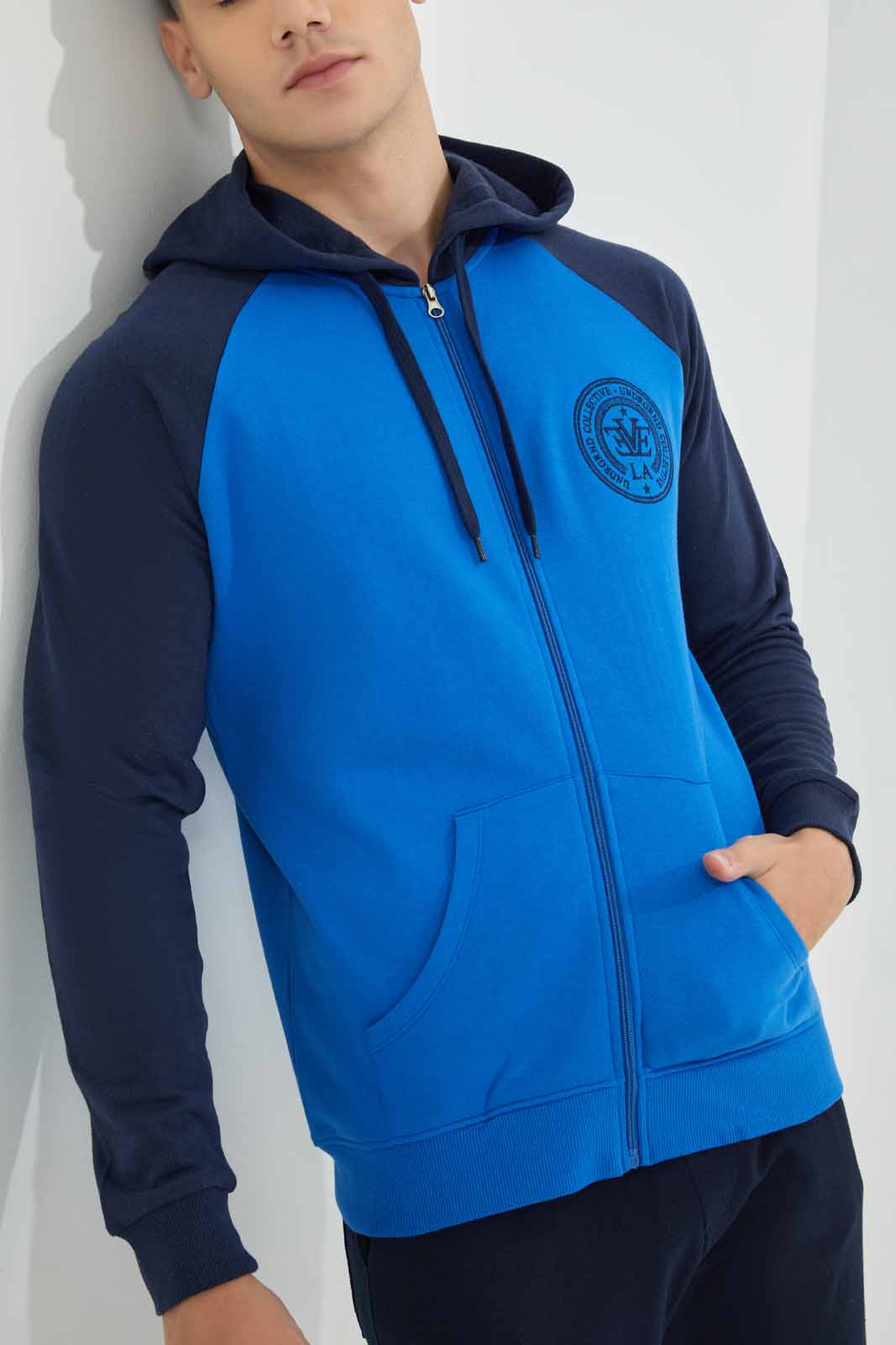 Redtag-Navy-/-Navy-Reglan-Sleeve-Zip-Thru-Hoddy-Category:Sweatshirts,-Colour:Navy,-Deals:New-In,-Filter:Men's-Clothing,-Men-Sweatshirts,-New-In-Men-APL,-Non-Sale,-Section:Men,-TBL,-W22B-Men's-