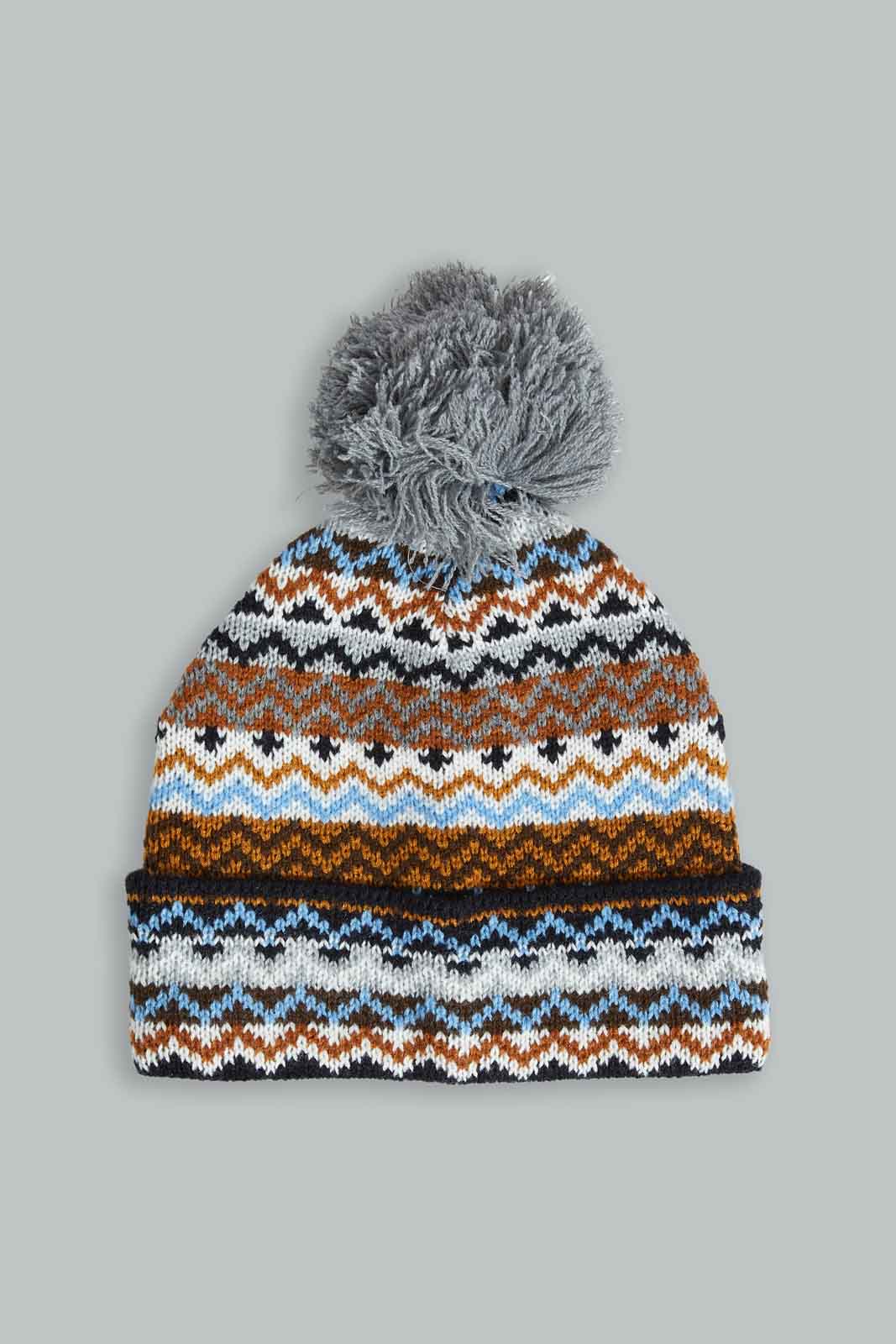 Redtag-Assorted-Navy-Character-Knitted-Cap-Set-Of-3-With-Scarf-0,-Category:0,-Colour:Assorted,-Filter:Boys-Accessories,-New-In,-New-In-BOY-ACC,-Non-Sale,-Section:Boys-(0-to-14Yrs),-W22B-Boys-