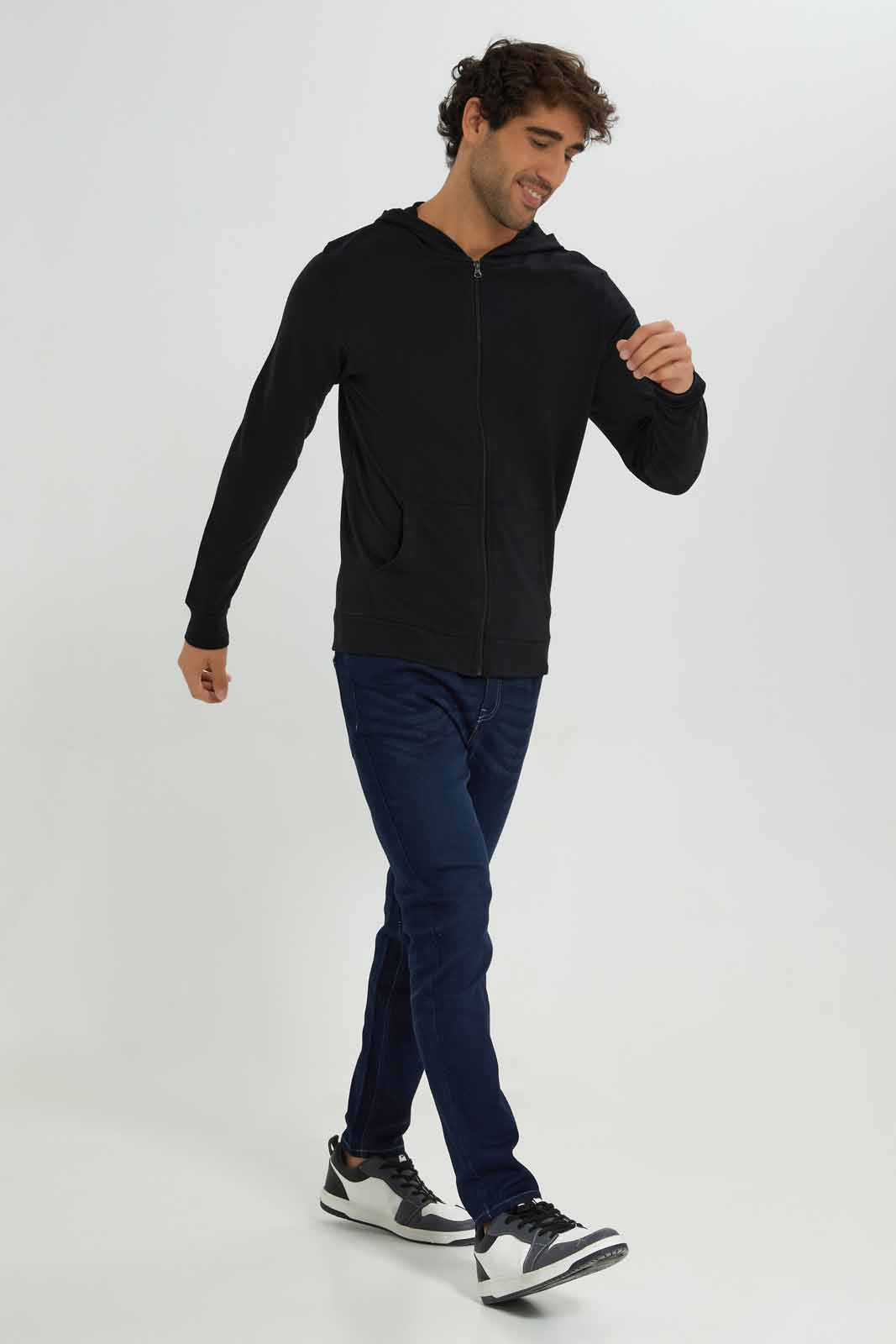 Redtag-Black-Zip-Thru-Hoody-Category:Sweatshirts,-Colour:Black,-Deals:New-In,-Filter:Men's-Clothing,-Men-Sweatshirts,-New-In-Men-APL,-Non-Sale,-Section:Men,-TBL,-W22A-Men's-