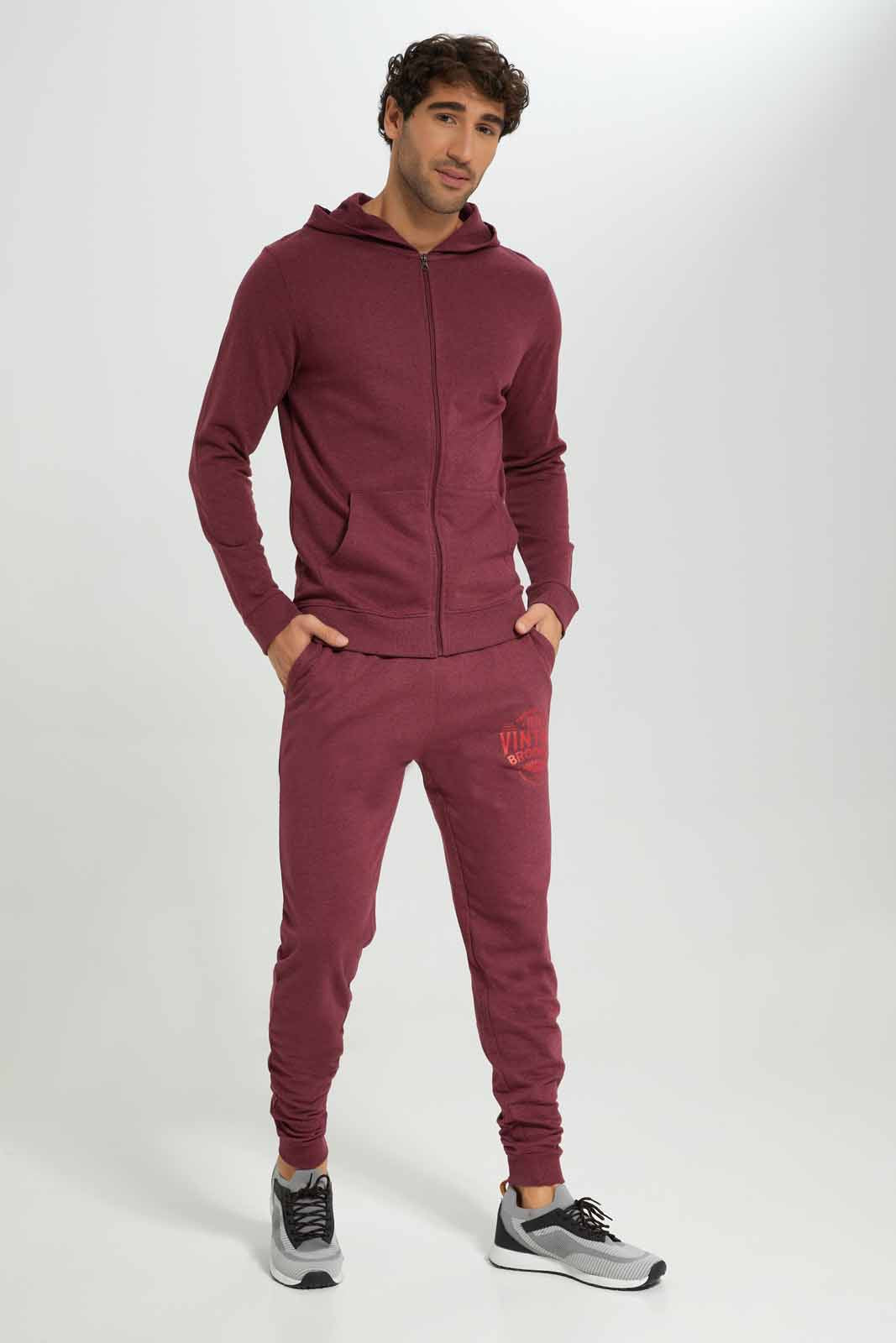 Redtag-Burgandy-Zip-Thru-Hoody-Category:Sweatshirts,-Colour:Burgundy,-Deals:New-In,-Filter:Men's-Clothing,-Men-Sweatshirts,-New-In-Men-APL,-Non-Sale,-Section:Men,-TBL,-W22A-Men's-