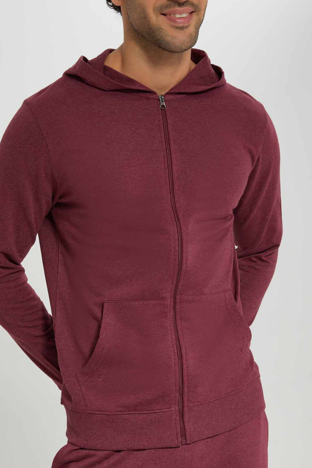 Redtag-Burgandy-Zip-Thru-Hoody-Category:Sweatshirts,-Colour:Burgundy,-Deals:New-In,-Filter:Men's-Clothing,-Men-Sweatshirts,-New-In-Men-APL,-Non-Sale,-Section:Men,-TBL,-W22A-Men's-
