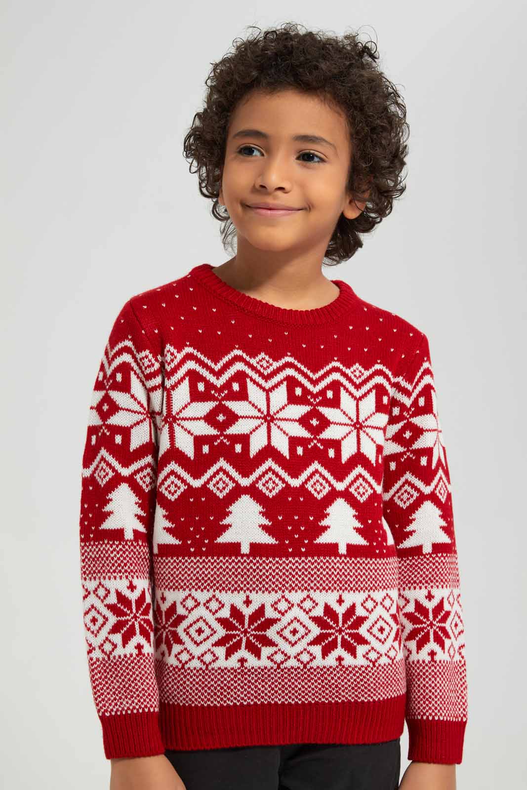 Redtag-Red-Fairisle-Jaquard-Hat-Set-BOY-Pullovers,-Category:Pullovers,-Colour:Red,-Deals:New-In,-EHW,-Filter:Boys-(2-to-8-Yrs),-New-In-BOY-APL,-Non-Sale,-Section:Boys-(0-to-14Yrs),-W22B-Boys-2 to 8 Years