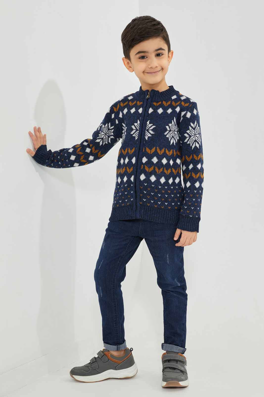 Redtag-Beige-Stone-High-Zip-Through-Cardigan-BOY-Cardigans,-Category:Cardigans,-Colour:Beige,-Deals:New-In,-EHW,-Filter:Boys-(2-to-8-Yrs),-New-In-BOY-APL,-Non-Sale,-Section:Boys-(0-to-14Yrs),-W22B-Boys-2 to 8 Years