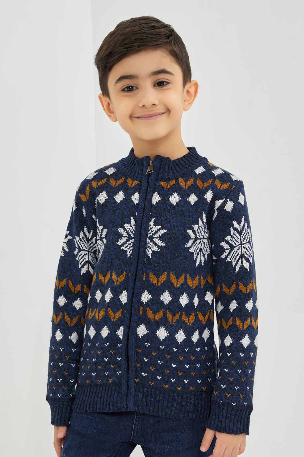 Redtag-Beige-Stone-High-Zip-Through-Cardigan-BOY-Cardigans,-Category:Cardigans,-Colour:Beige,-Deals:New-In,-EHW,-Filter:Boys-(2-to-8-Yrs),-New-In-BOY-APL,-Non-Sale,-Section:Boys-(0-to-14Yrs),-W22B-Boys-2 to 8 Years