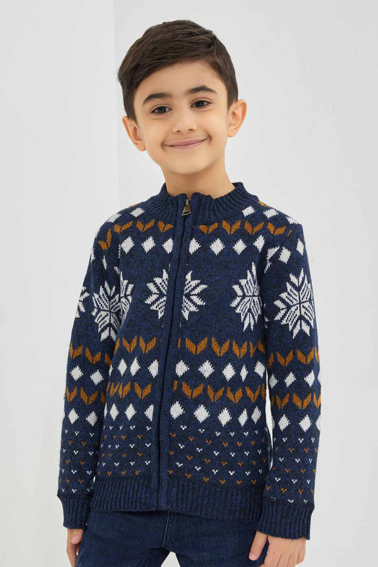 Redtag-Beige-Stone-High-Zip-Through-Cardigan-BOY-Cardigans,-Category:Cardigans,-Colour:Beige,-Deals:New-In,-EHW,-Filter:Boys-(2-to-8-Yrs),-New-In-BOY-APL,-Non-Sale,-Section:Boys-(0-to-14Yrs),-W22B-Boys-2 to 8 Years