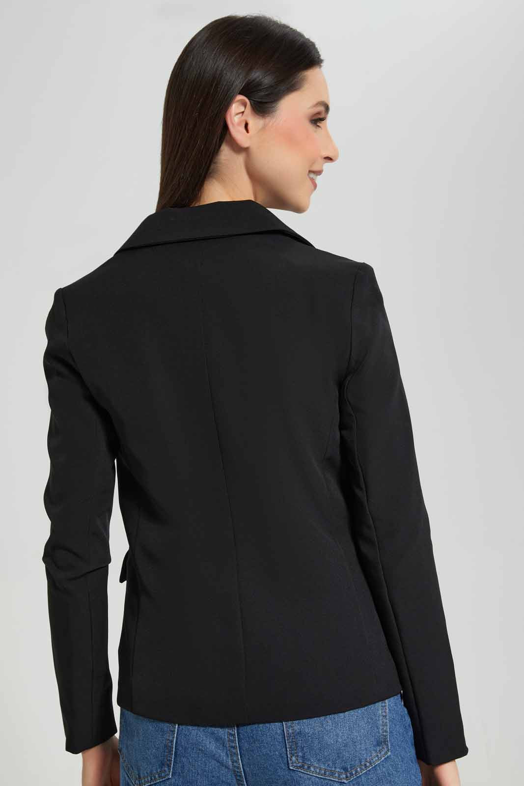 Redtag-Black-Gold-Button-Tailored-Blazer-Category:Jackets,-Colour:Black,-Deals:New-In,-Filter:Women's-Clothing,-New-In-Women-APL,-Non-Sale,-Section:Women,-W22O,-Women-Jackets-Women's-