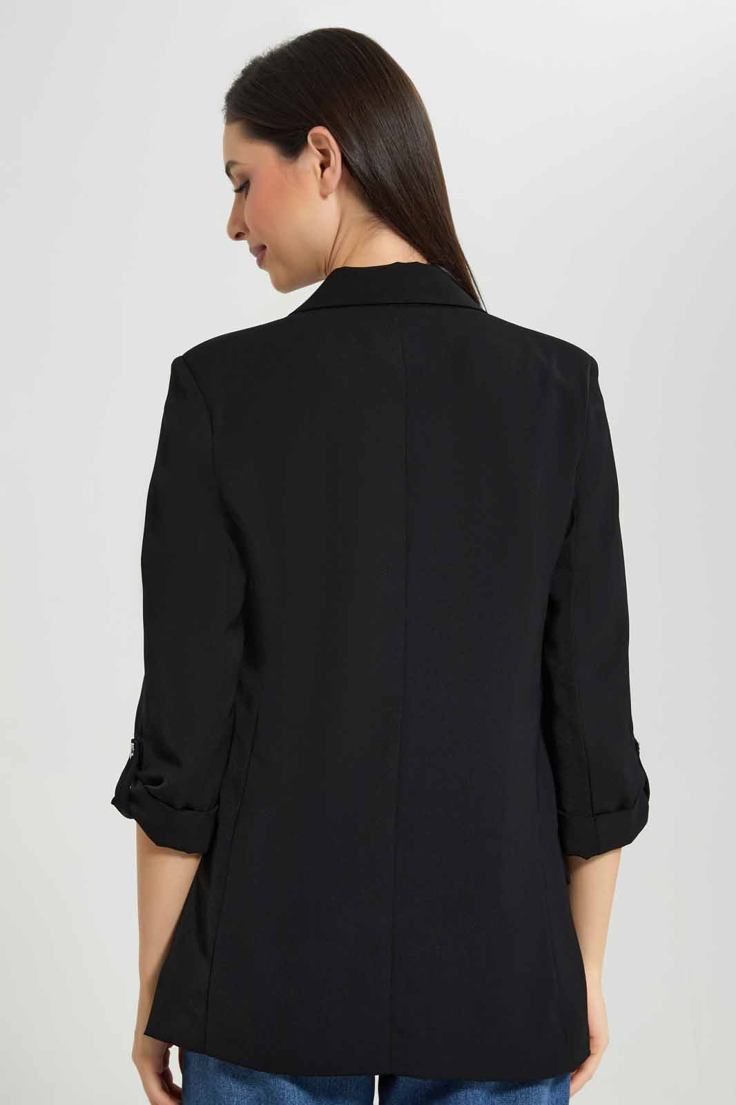 Redtag-White-lapel-Collar-Rollu-UP-Sleeve-Jacket-Category:Jackets,-Colour:White,-Deals:New-In,-Filter:Women's-Clothing,-New-In-Women-APL,-Non-Sale,-Section:Women,-W22A,-Women-Jackets-Women's-