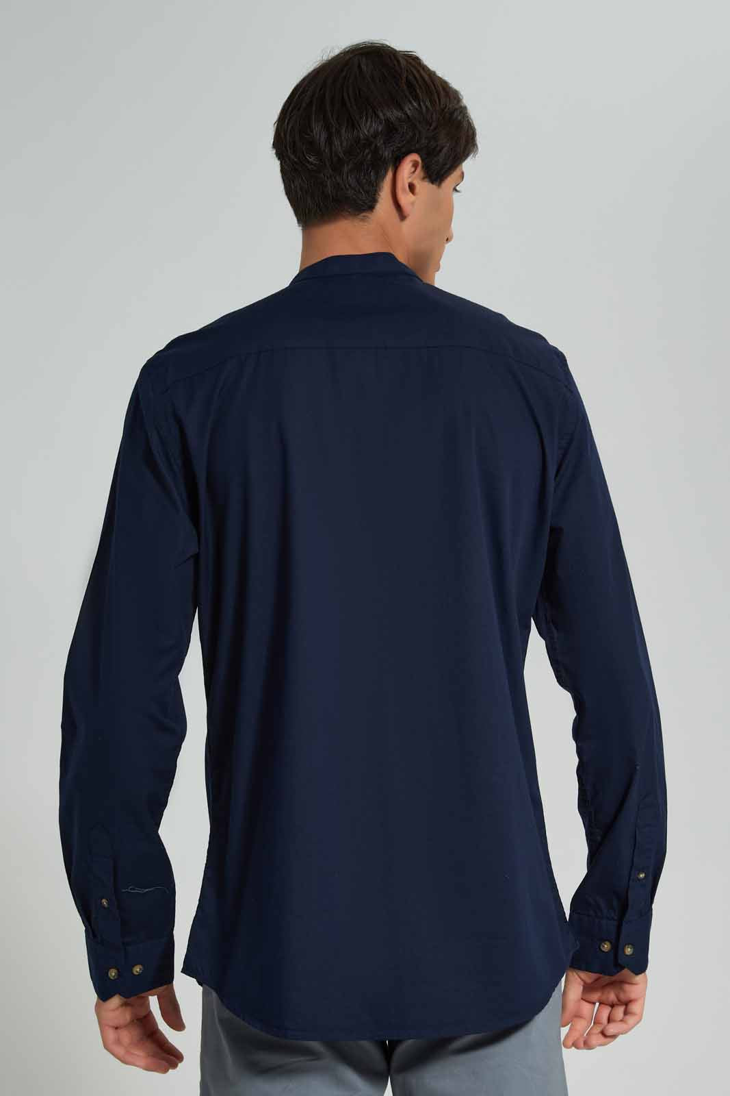 Redtag-Navy-Mandrain-Collar-Shirt-Category:Shirts,-Colour:Navy,-Deals:New-In,-Filter:Men's-Clothing,-Men-Shirts,-New-In-Men-APL,-Non-Sale,-Section:Men,-TBL,-W22A-Men's-