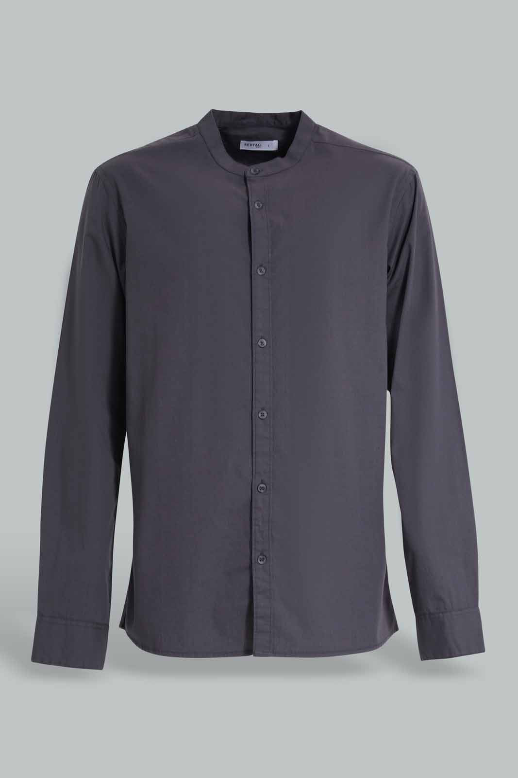Redtag-Slate-Gray-Mandrain-Collar-Shirt-Category:Shirts,-Colour:Grey,-Deals:New-In,-Filter:Men's-Clothing,-Men-Shirts,-New-In-Men-APL,-Non-Sale,-Section:Men,-TBL,-W22A-Men's-