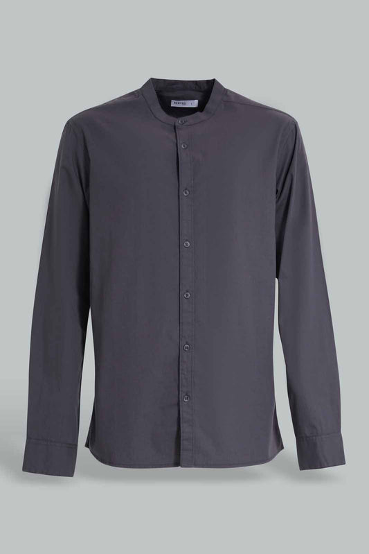Redtag-Slate-Gray-Mandrain-Collar-Shirt-Category:Shirts,-Colour:Grey,-Deals:New-In,-Filter:Men's-Clothing,-Men-Shirts,-New-In-Men-APL,-Non-Sale,-Section:Men,-TBL,-W22A-Men's-
