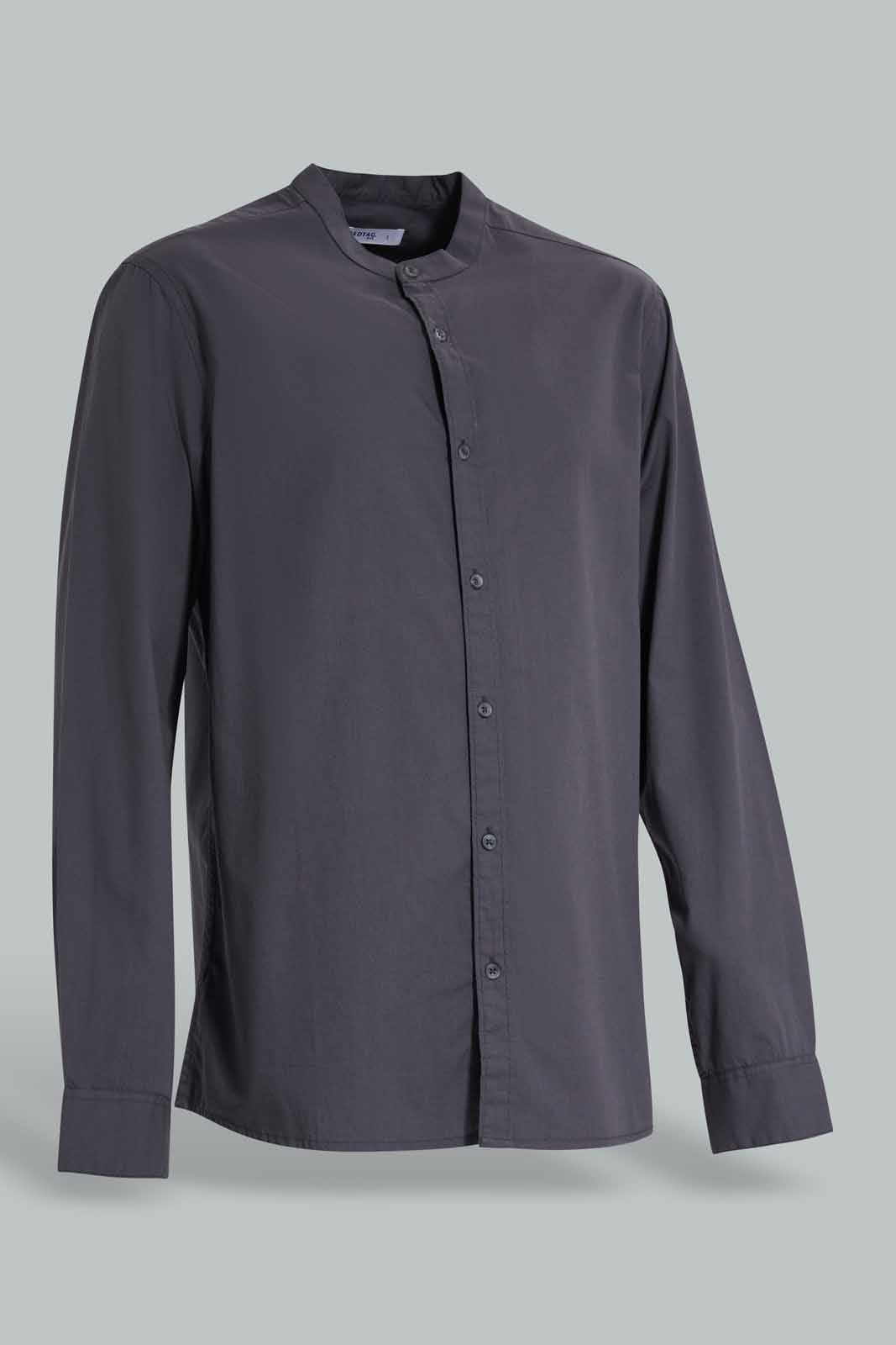 Redtag-Slate-Gray-Mandrain-Collar-Shirt-Category:Shirts,-Colour:Grey,-Deals:New-In,-Filter:Men's-Clothing,-Men-Shirts,-New-In-Men-APL,-Non-Sale,-Section:Men,-TBL,-W22A-Men's-