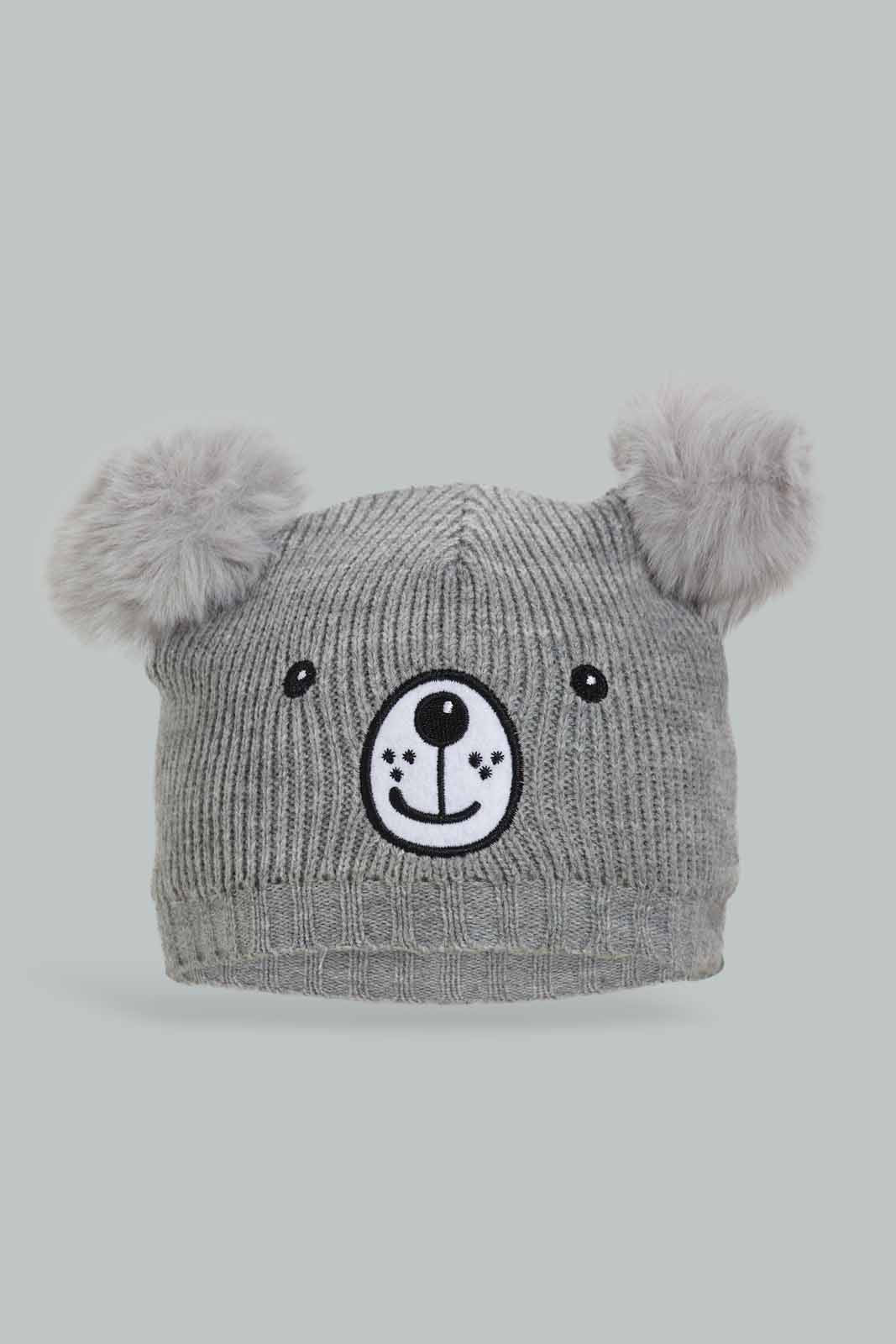 Redtag-Assorted-Grey-And-Navy-Blue-Charcater-Knitted-Cap-Set-Of-2-BOY-Knitted-Accessories,-Category:Knitted-Accessories,-Colour:Assorted,-Filter:Boys-Accessories,-New-In,-New-In-BOY-ACC,-Non-Sale,-Section:Boys-(0-to-14Yrs),-W22B-Boys-