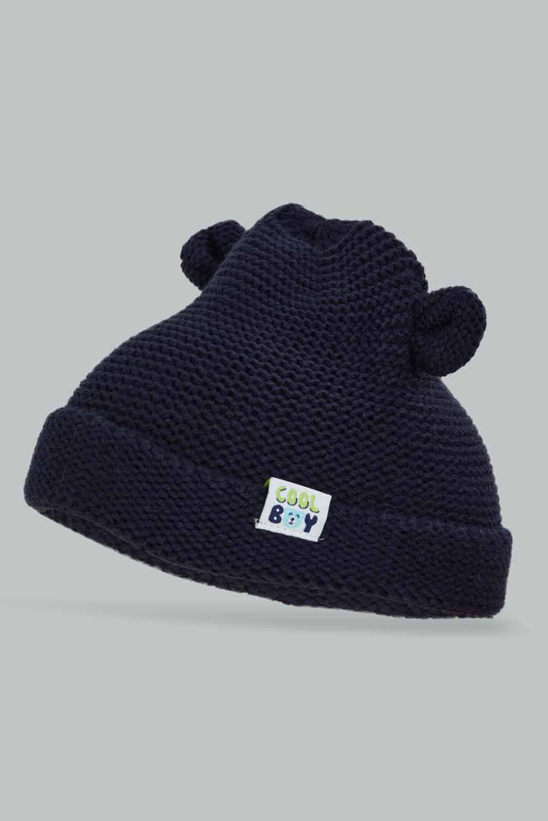 Redtag-Assorted-Navy-And-White-Set-Of-2-Knitted-Cap-BOY-Knitted-Accessories,-Category:Knitted-Accessories,-Colour:Assorted,-Filter:Boys-Accessories,-New-In,-New-In-BOY-ACC,-Non-Sale,-Section:Boys-(0-to-14Yrs),-W22A-Boys-