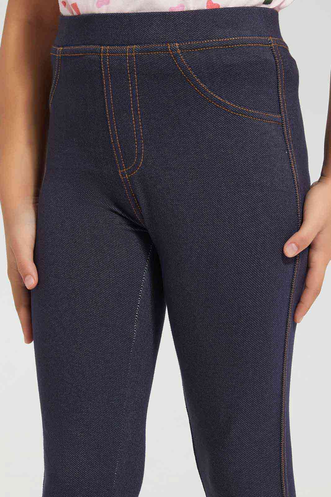 Redtag-Navy-Basic-Jegging-Category:Jeans,-Colour:Navy,-Deals:New-In,-Filter:Girls-(2-to-8-Yrs),-GIR-Jeans,-New-In-GIR-APL,-Non-Sale,-Section:Girls-(0-to-14Yrs),-W22O-Girls-2 to 8 Years