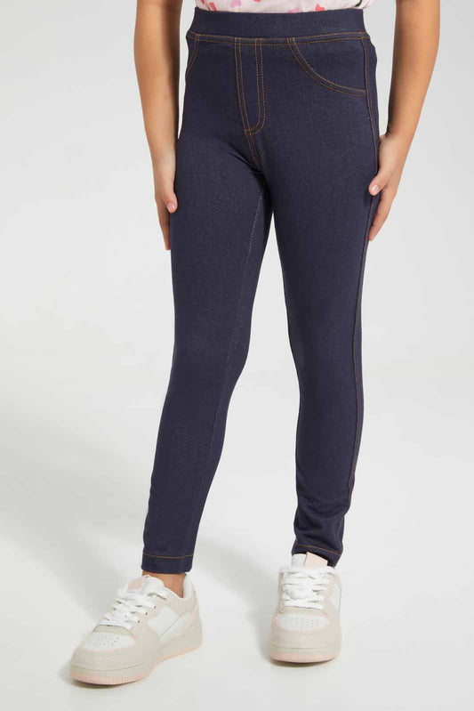 Redtag-Navy-Basic-Jegging-Category:Jeans,-Colour:Navy,-Deals:New-In,-Filter:Girls-(2-to-8-Yrs),-GIR-Jeans,-New-In-GIR-APL,-Non-Sale,-Section:Girls-(0-to-14Yrs),-W22O-Girls-2 to 8 Years