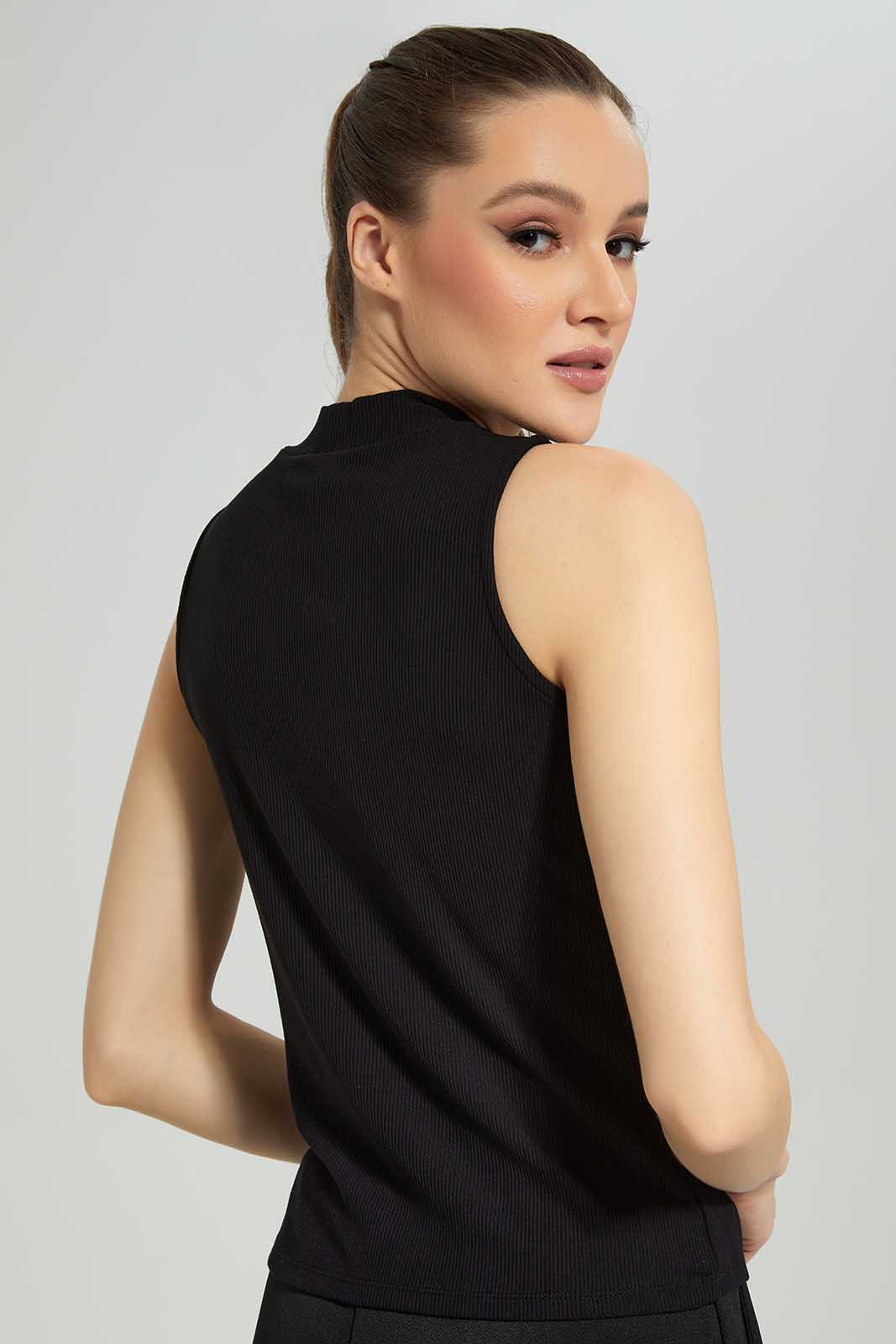 Redtag-Black-High-Neck-Top-Category:Tops,-Colour:Black,-Deals:New-In,-Filter:Women's-Clothing,-LDC,-LDC-Tops,-New-In-LDC-APL,-Non-Sale,-Section:Women,-TBL,-W22A-Women's-