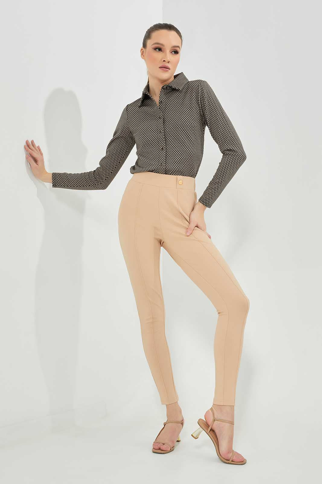 Redtag-Sand-Legging-Category:Leggings,-Colour:Sand,-Deals:New-In,-Filter:Women's-Clothing,-LDC,-LDC-Leggings,-New-In-LDC-APL,-Non-Sale,-Section:Women,-TBL,-W22A-Women's-