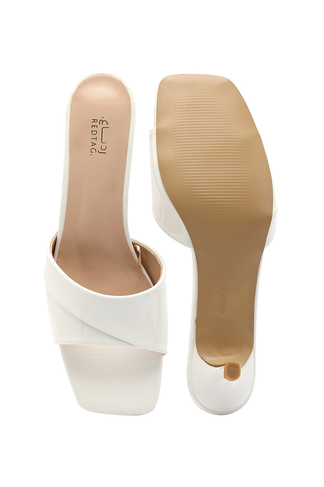 Redtag-White-Patent-Mule-Category:Sandals,-Colour:White,-Deals:New-In,-Dept:Ladieswear,-Filter:Women's-Footwear,-LEC-Sandals,-New-In-Women-FOO,-Non-Sale,-Section:Women,-W22B-Women's-