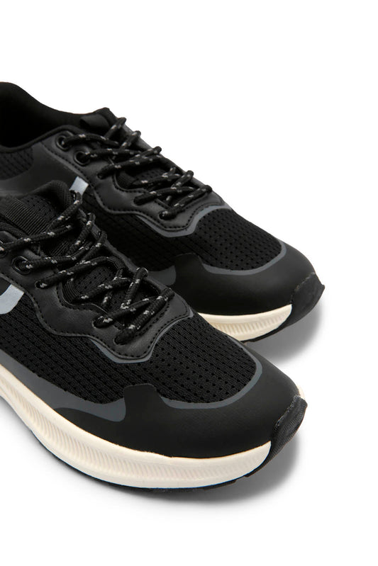 Redtag-Black-Mesh-Lace-Up-Sneaker-Category:Trainers,-Colour:Black,-Deals:New-In,-Dept:Ladieswear,-Filter:Women's-Footwear,-New-In-Women-FOO,-Non-Sale,-Section:Women,-W22B,-Women-Trainers-Women's-