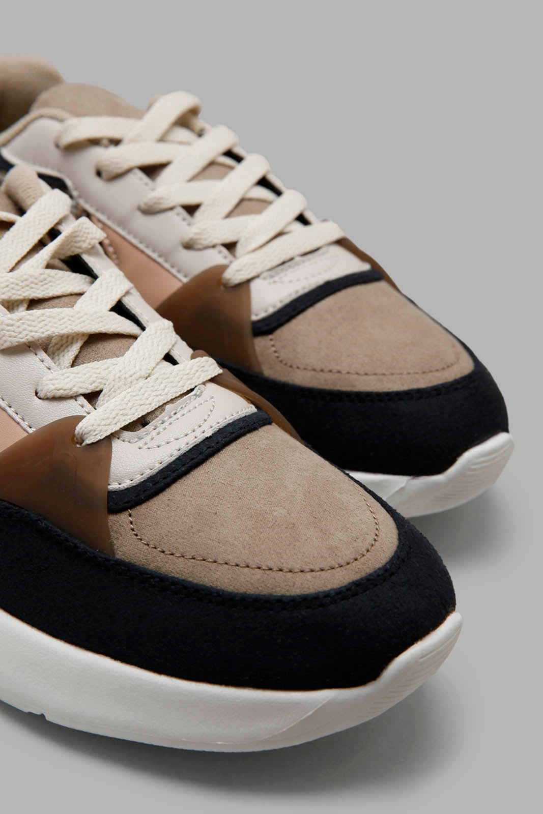 Redtag-Assorted-Lace-Up-Sneaker-With-Tweed-Inset-Category:Trainers,-Colour:Assorted,-Deals:New-In,-Filter:Women's-Footwear,-New-In-Women-FOO,-Non-Sale,-Section:Women,-W22B,-Women-Trainers-Women's-