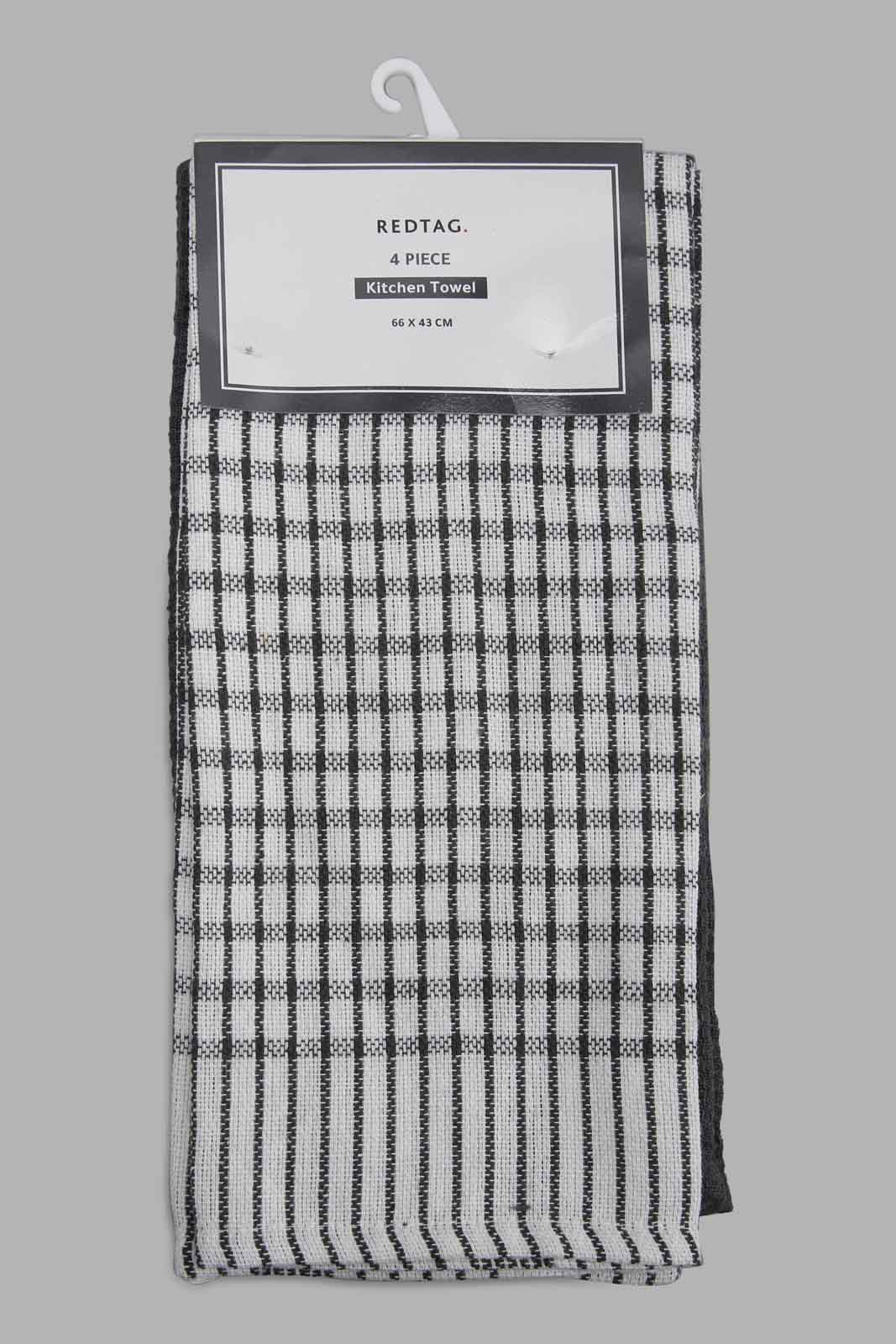 Redtag-Grey-Kitched-Towel-Set-(4-Piece)-Category:Towels,-Colour:Grey,-Deals:New-In,-Filter:Home-Dining,-HMW-DIN-Kitchen-Accessories,-New-In-HMW-DIN,-Non-Sale,-Section:Homewares,-W22A-Home-Dining-