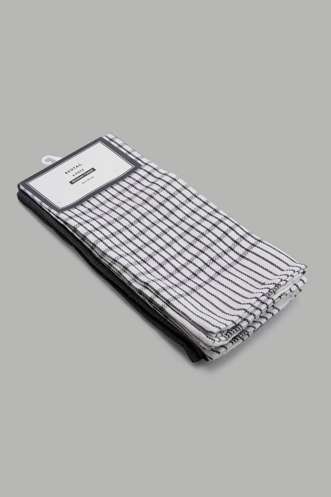 Redtag-Grey-Kitched-Towel-Set-(4-Piece)-Category:Towels,-Colour:Grey,-Deals:New-In,-Filter:Home-Dining,-HMW-DIN-Kitchen-Accessories,-New-In-HMW-DIN,-Non-Sale,-Section:Homewares,-W22A-Home-Dining-