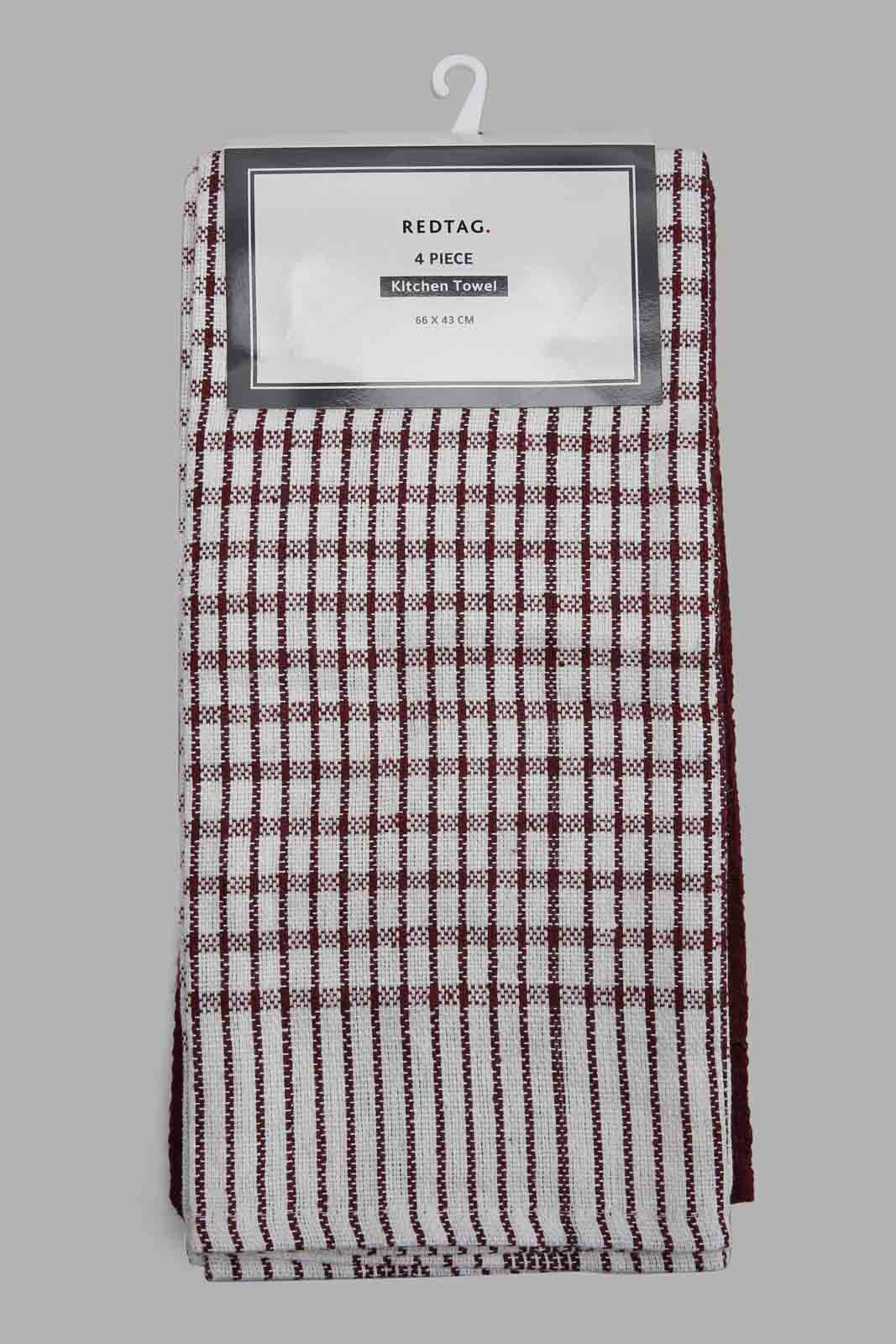 Redtag-Red-Kitched-Towel-Set-(4-Piece)-Category:Towels,-Colour:Red,-Deals:New-In,-Filter:Home-Dining,-HMW-DIN-Kitchen-Accessories,-New-In-HMW-DIN,-Non-Sale,-Section:Homewares,-W22A-Home-Dining-