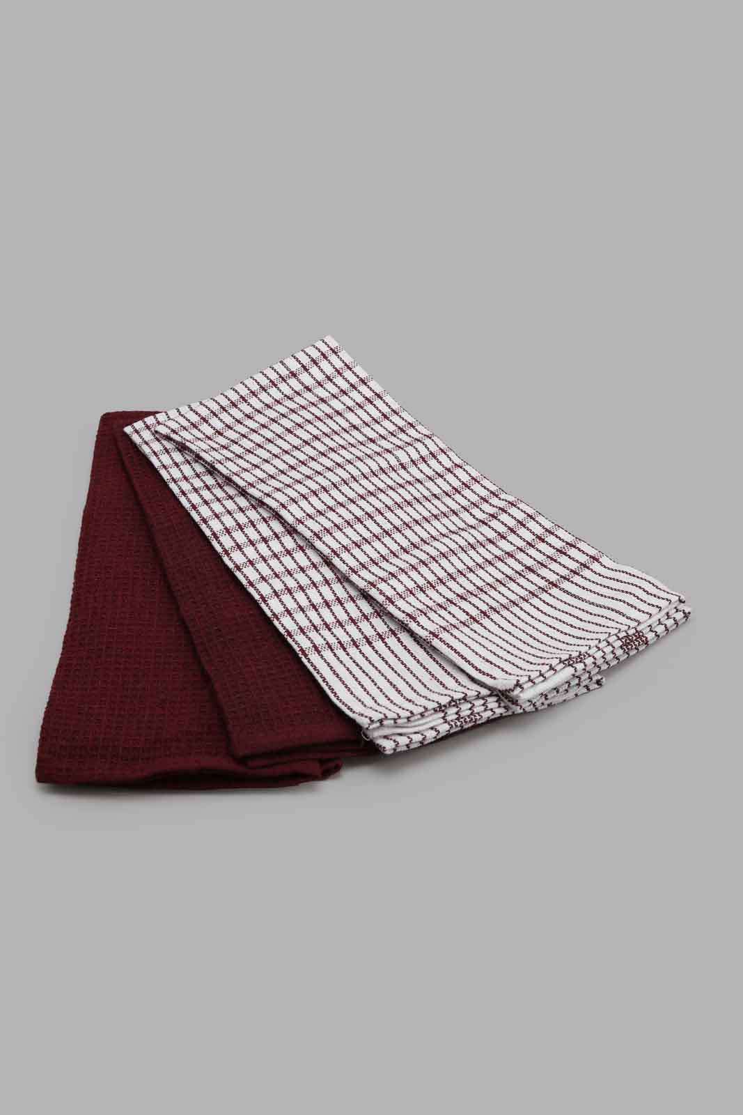 Redtag-Red-Kitched-Towel-Set-(4-Piece)-Category:Towels,-Colour:Red,-Deals:New-In,-Filter:Home-Dining,-HMW-DIN-Kitchen-Accessories,-New-In-HMW-DIN,-Non-Sale,-Section:Homewares,-W22A-Home-Dining-