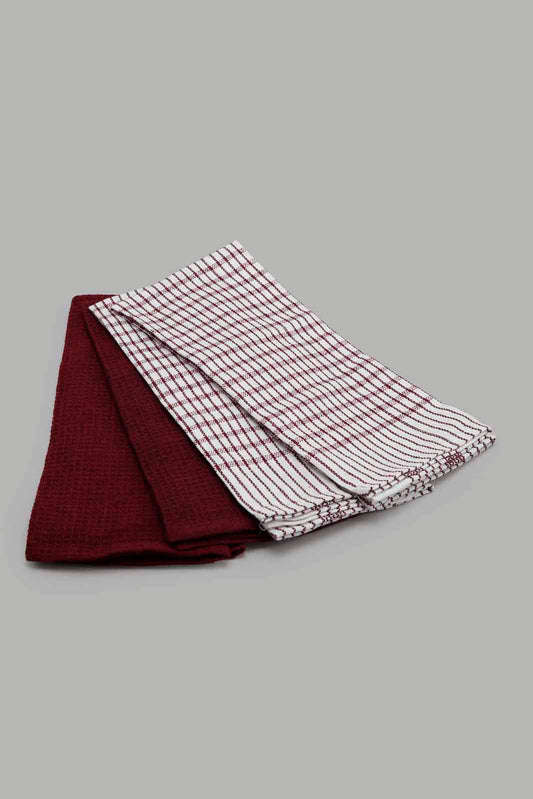 Redtag-Red-Kitched-Towel-Set-(4-Piece)-Category:Towels,-Colour:Red,-Deals:New-In,-Filter:Home-Dining,-HMW-DIN-Kitchen-Accessories,-New-In-HMW-DIN,-Non-Sale,-Section:Homewares,-W22A-Home-Dining-