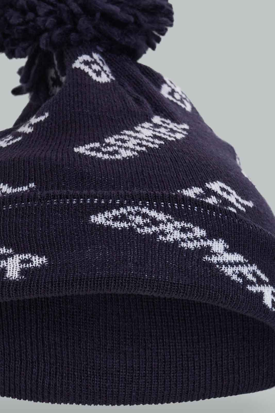 Redtag-Black-Color-Knitted-Cap-BOY-Knitted-Accessories,-Category:Knitted-Accessories,-Colour:Black,-Dept:Boys,-Filter:Boys-Accessories,-New-In,-New-In-BOY-ACC,-Non-Sale,-Section:Boys-(0-to-14Yrs),-W22B-Boys-