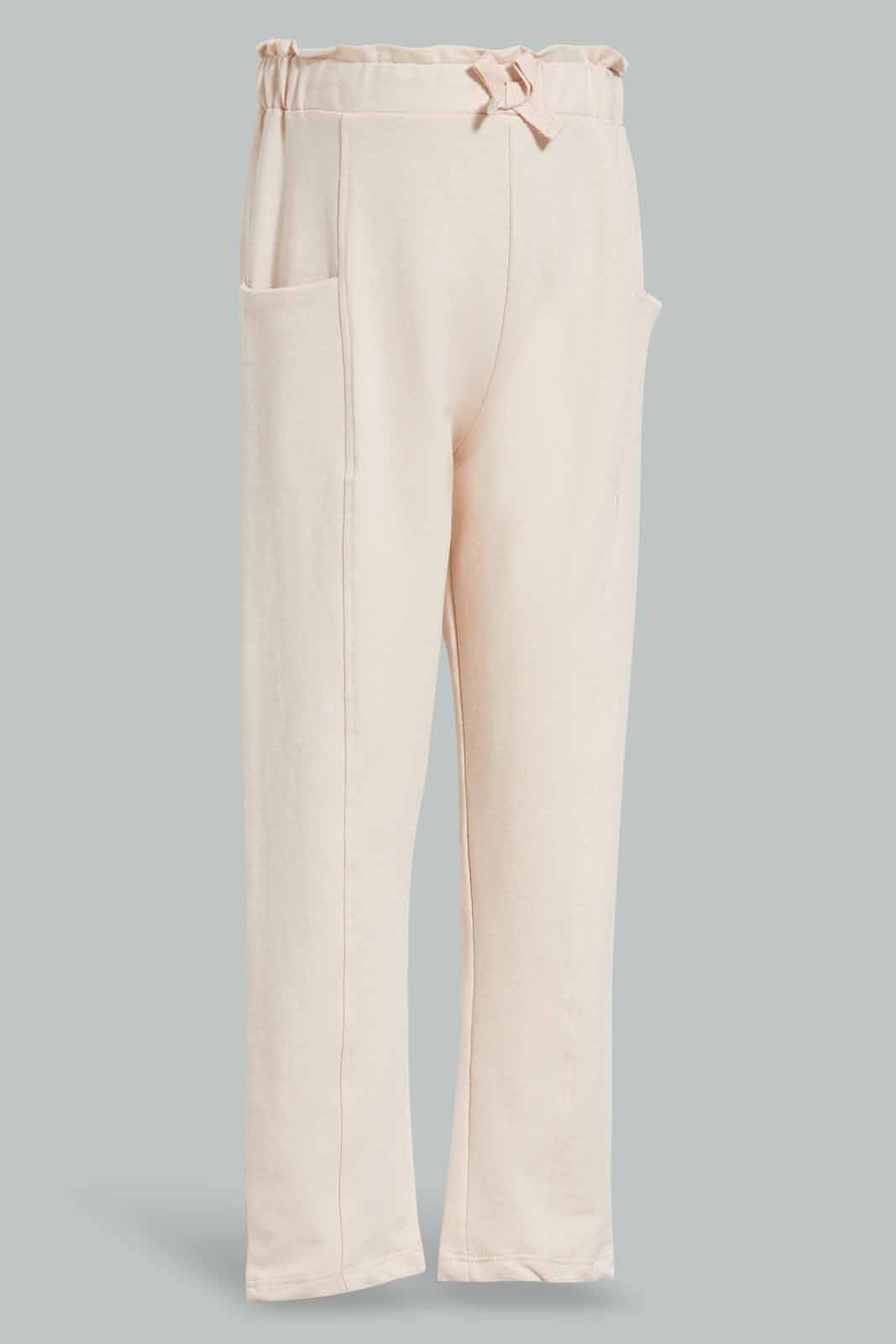 Redtag-Beige-knitted-Trouser-Category:Trousers,-Colour:Beige,-Deals:New-In,-Filter:Girls-(2-to-8-Yrs),-GIR-Trousers,-New-In-GIR-APL,-Non-Sale,-Section:Girls-(0-to-14Yrs),-W22O-Girls-